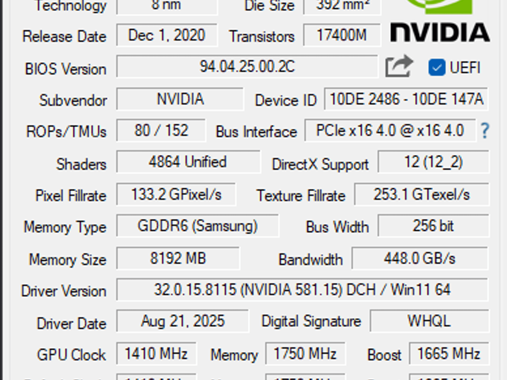 NVIDIA GeForce RTX 3060 Ti Founders Edition 8GB GDDR6