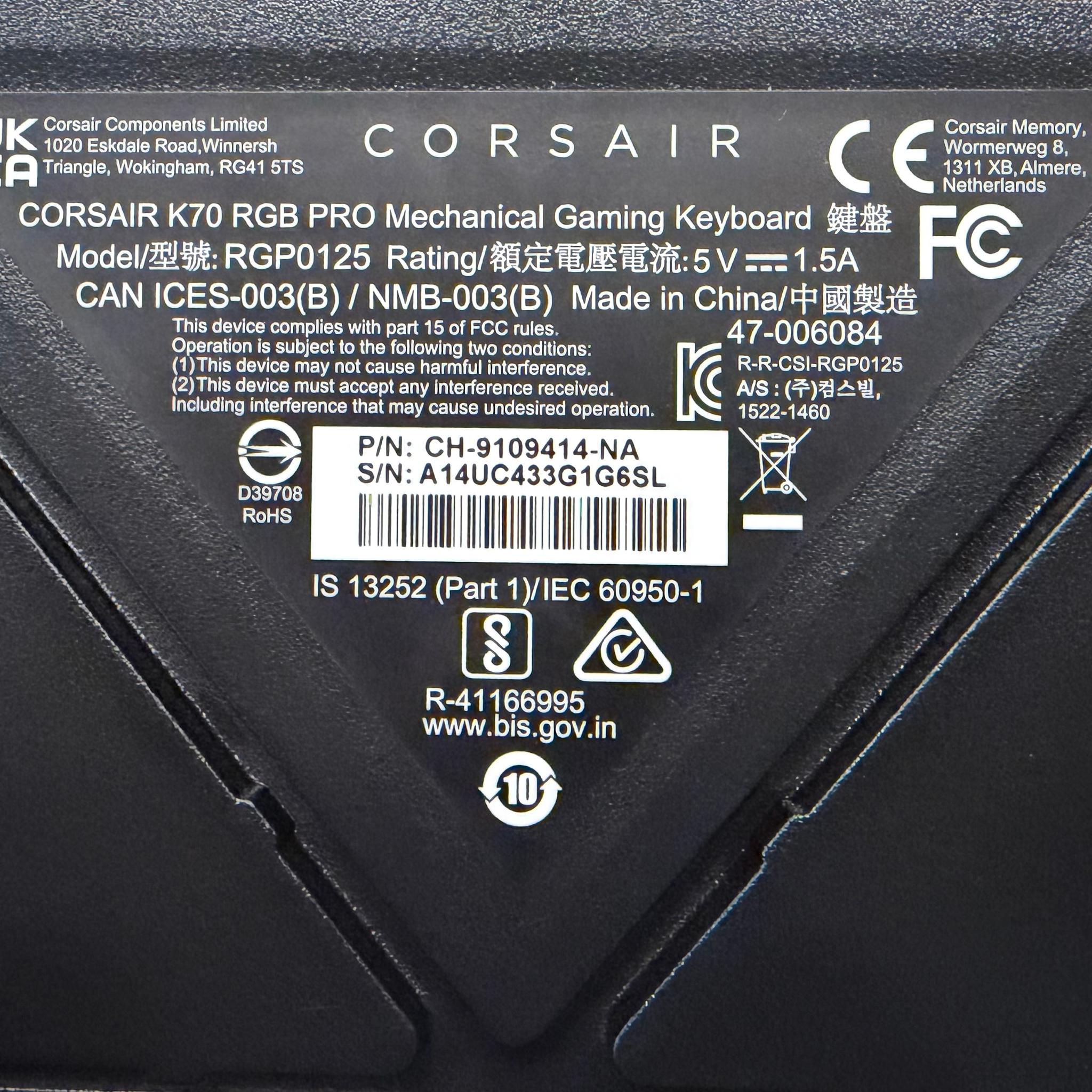 Corsair K70 RGB Pro Mechanical Gaming Keyboard