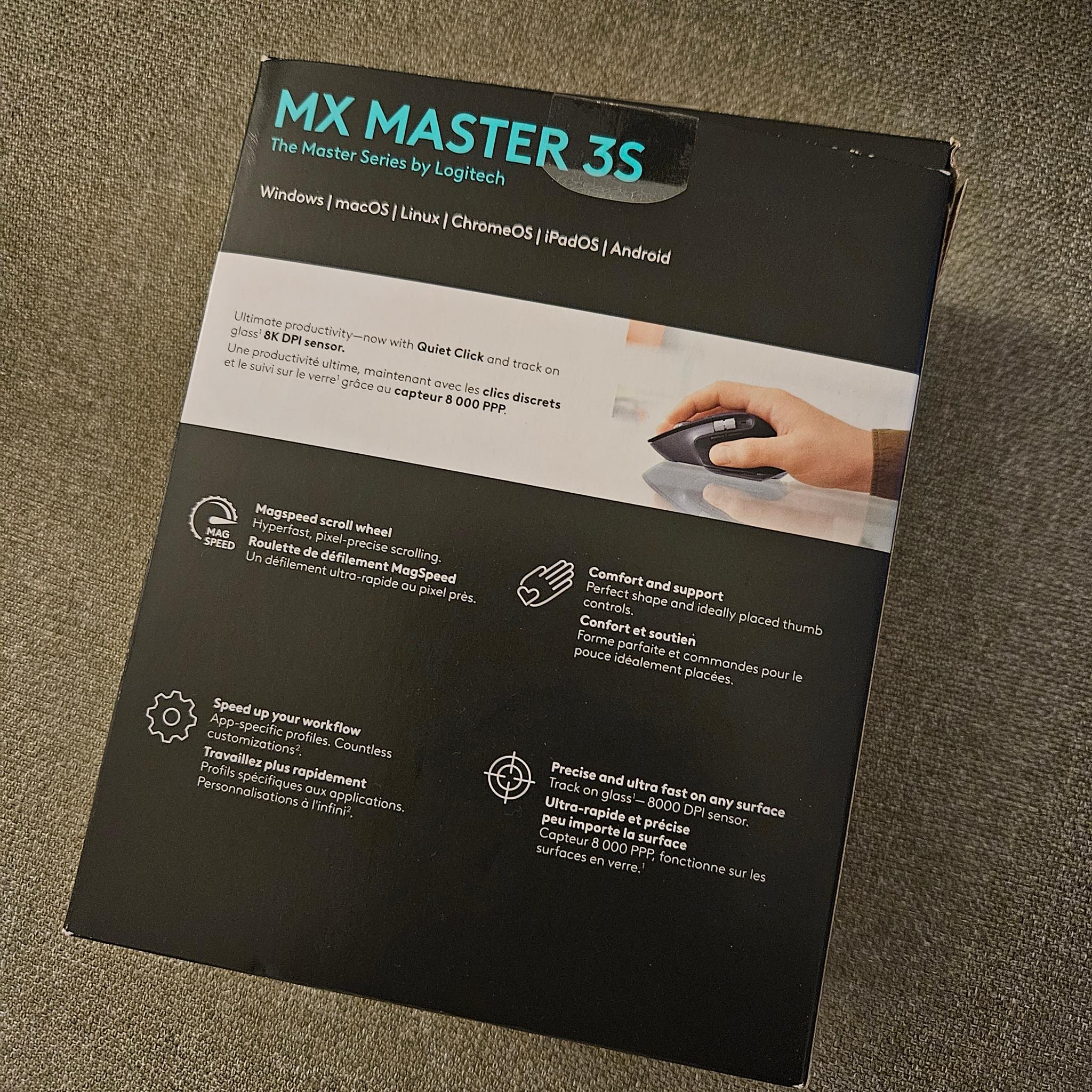 Logitech MX Master 3S Wireless Mouse Logi Bolt - Graphite