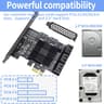 PCIe 8-Port SATA Controller Card 6 Gbps Windows, MAC, Linux w/ 8 SATA Cables & Low Profile Bracket