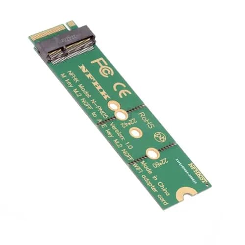 NFHK WiFi Riser Card NGFF Key-E Wireless Networking Card to M.2 NGFF NVME SSD Adapter Key-M