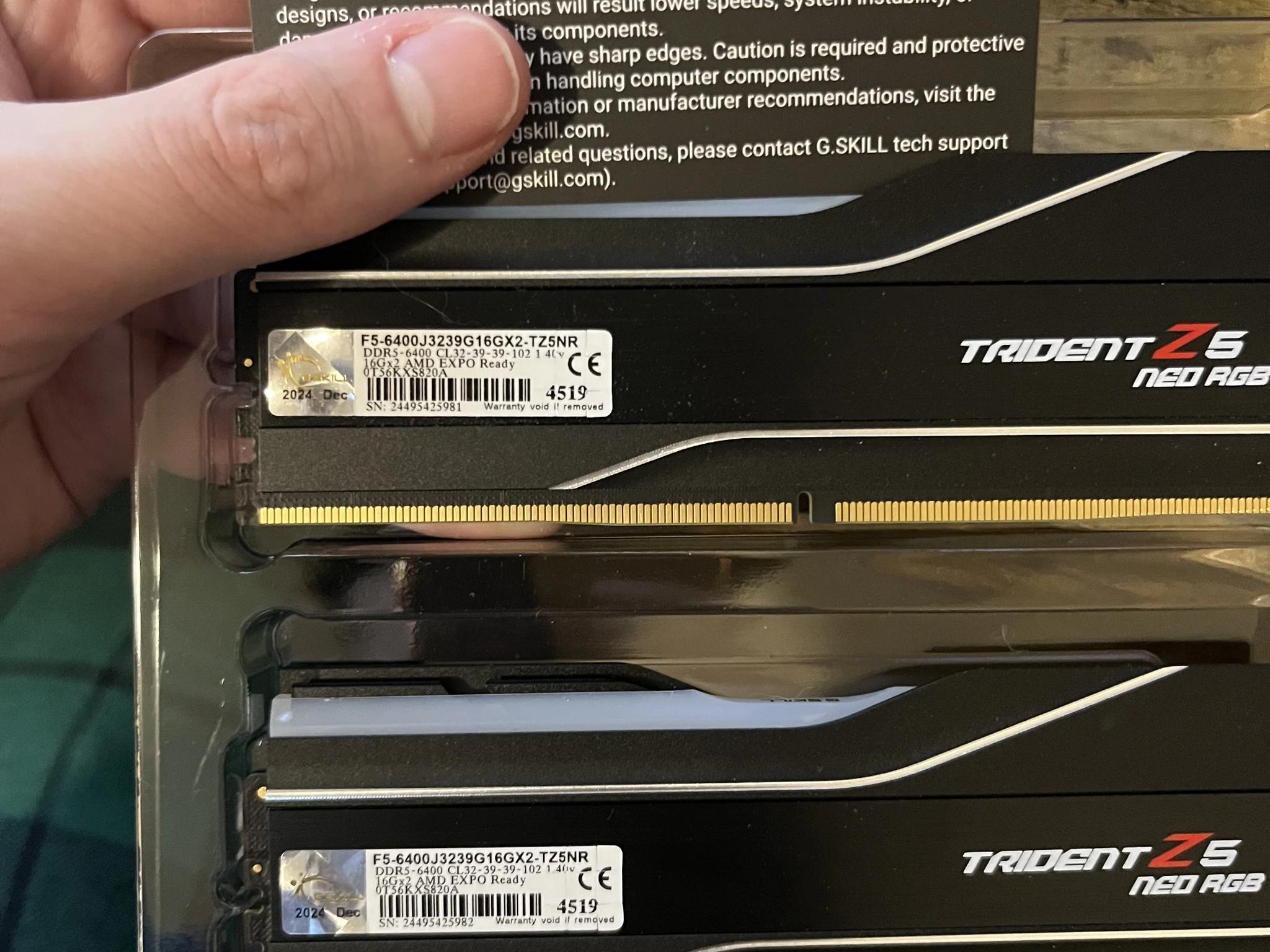 G.skill 6400 MHZ DDR5 Trident Z5 Neo EXPO (RGB) 2x16 GB Sticks
