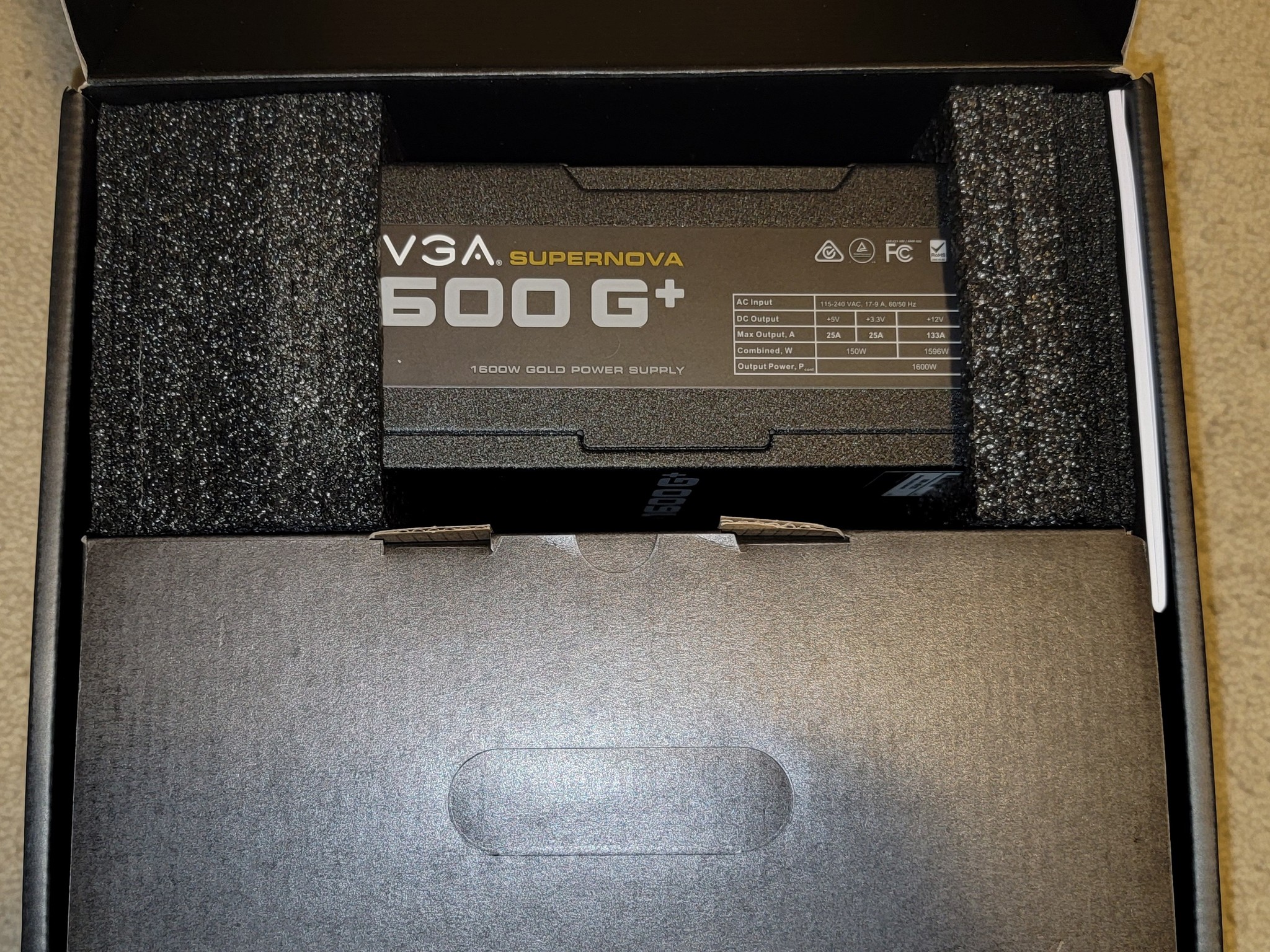 EVGA Supernova 1600W G+ 80+ Gold Fully Modular Power Supply Like New With Original Box & All Cables