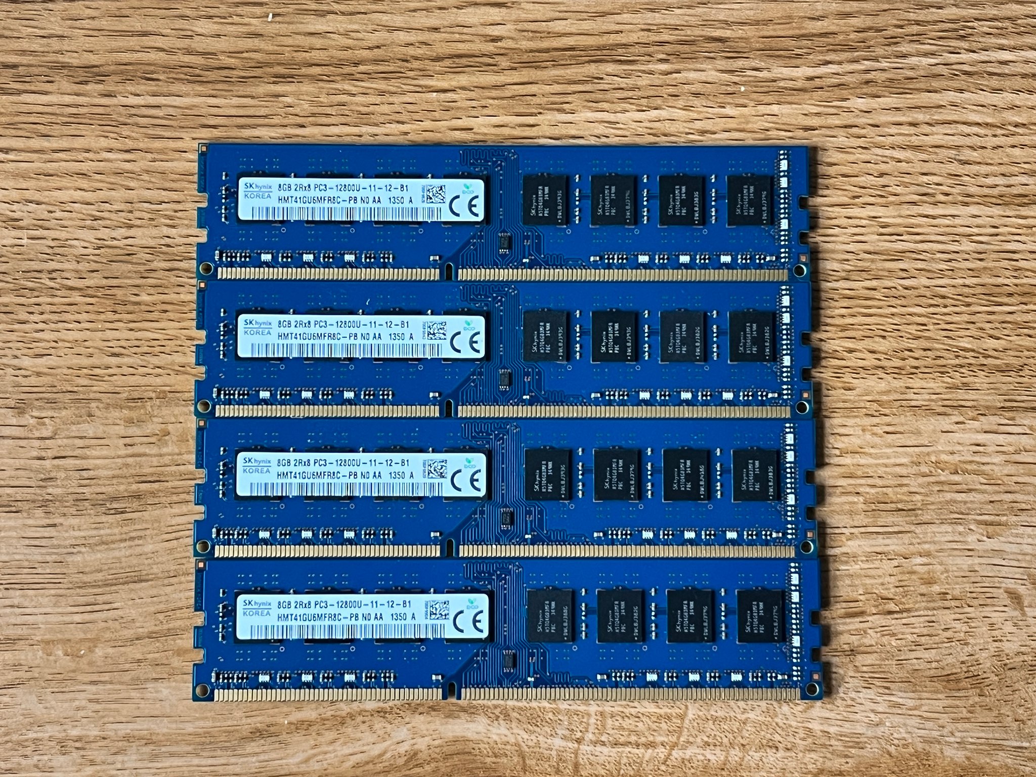 Kit of 4x8GB SK Hynix 32GB 2Rx8 PC3-12800U Desktop Memory HMT41GU6MFR8C-PB DDR3