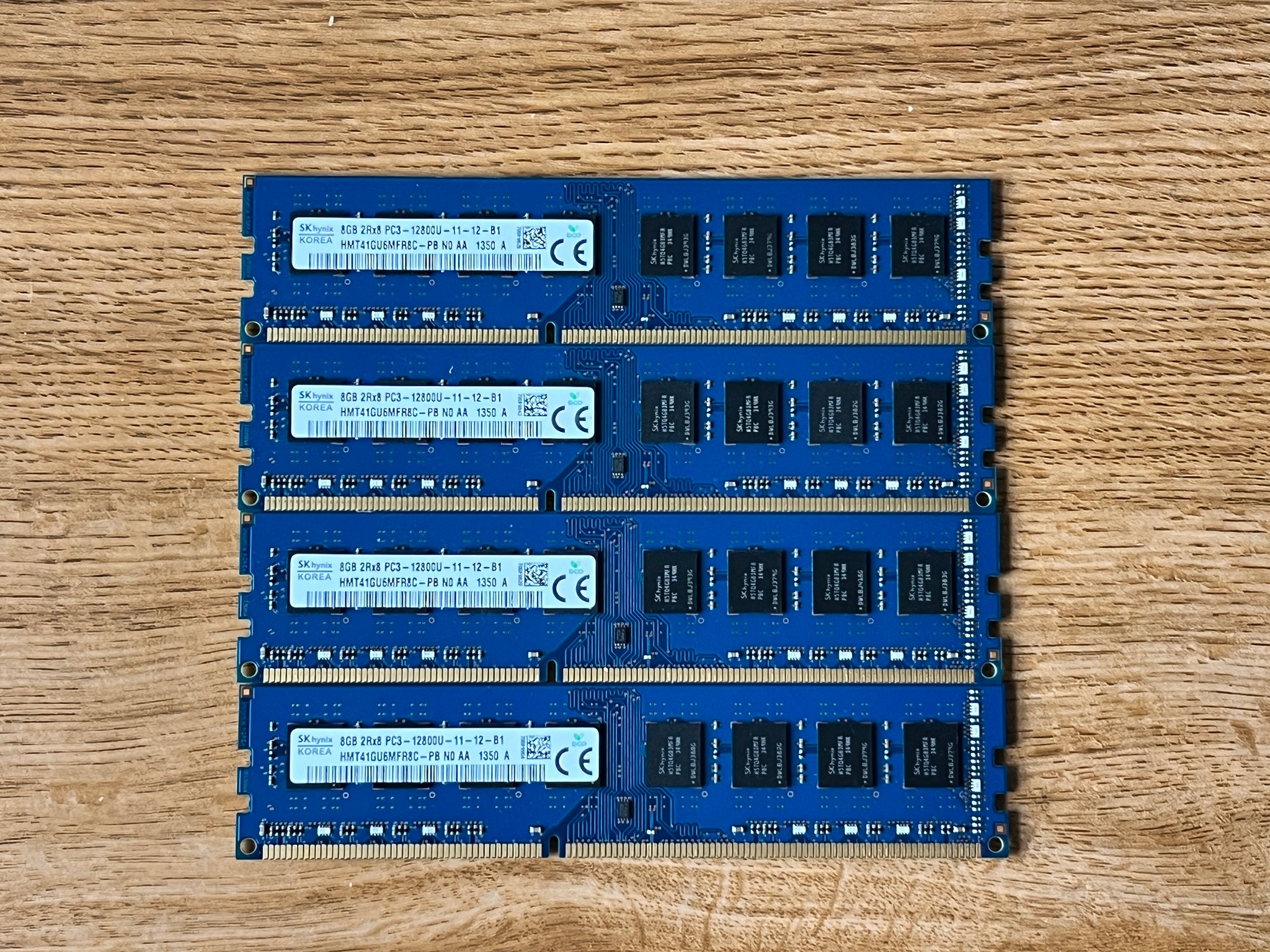 Kit of 4x8GB SK Hynix 32GB 2Rx8 PC3-12800U Desktop Memory HMT41GU6MFR8C-PB DDR3