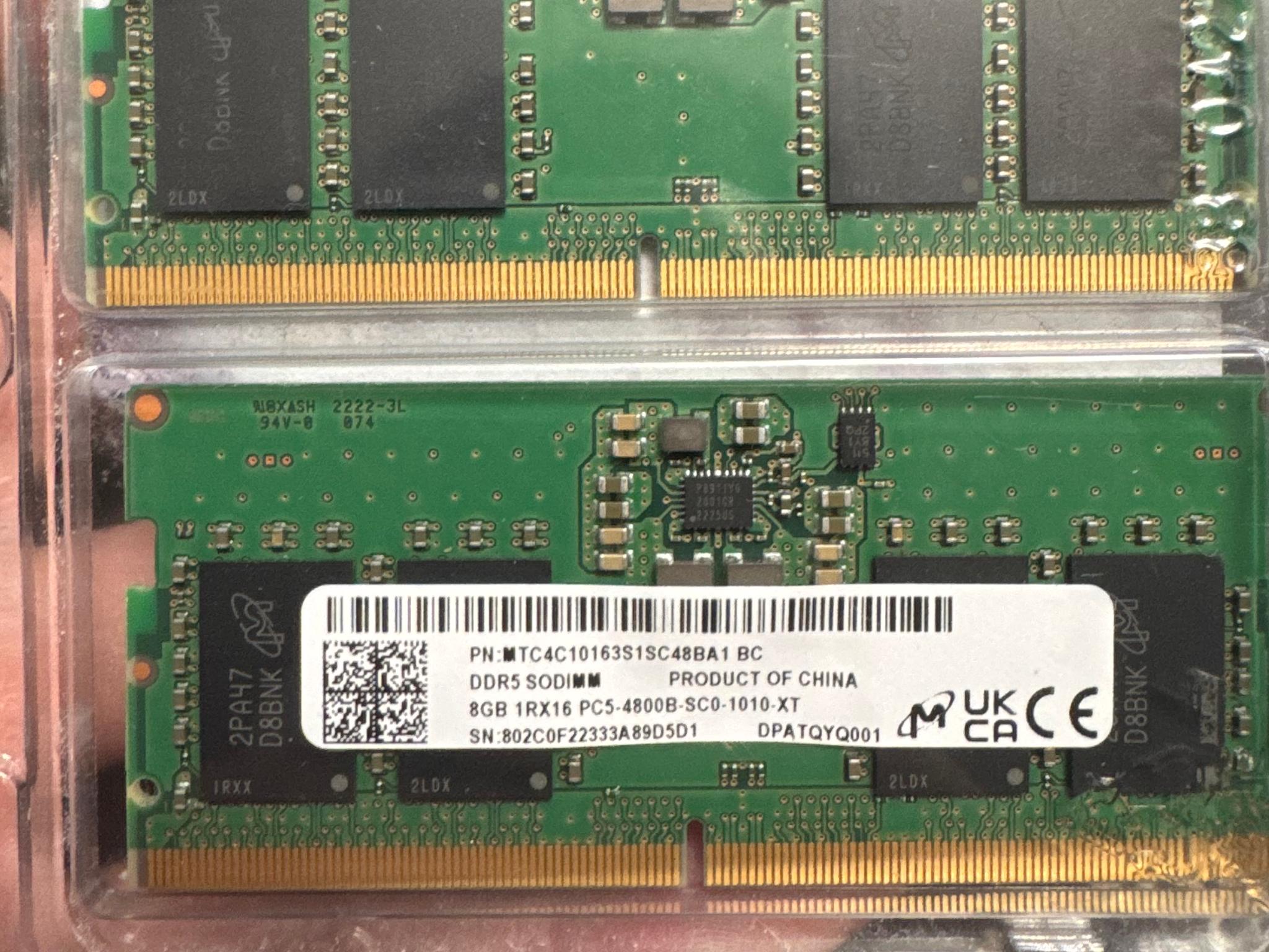 Micron 16gb DĐR5 4800mhz (2x8gb) Laptop Ram