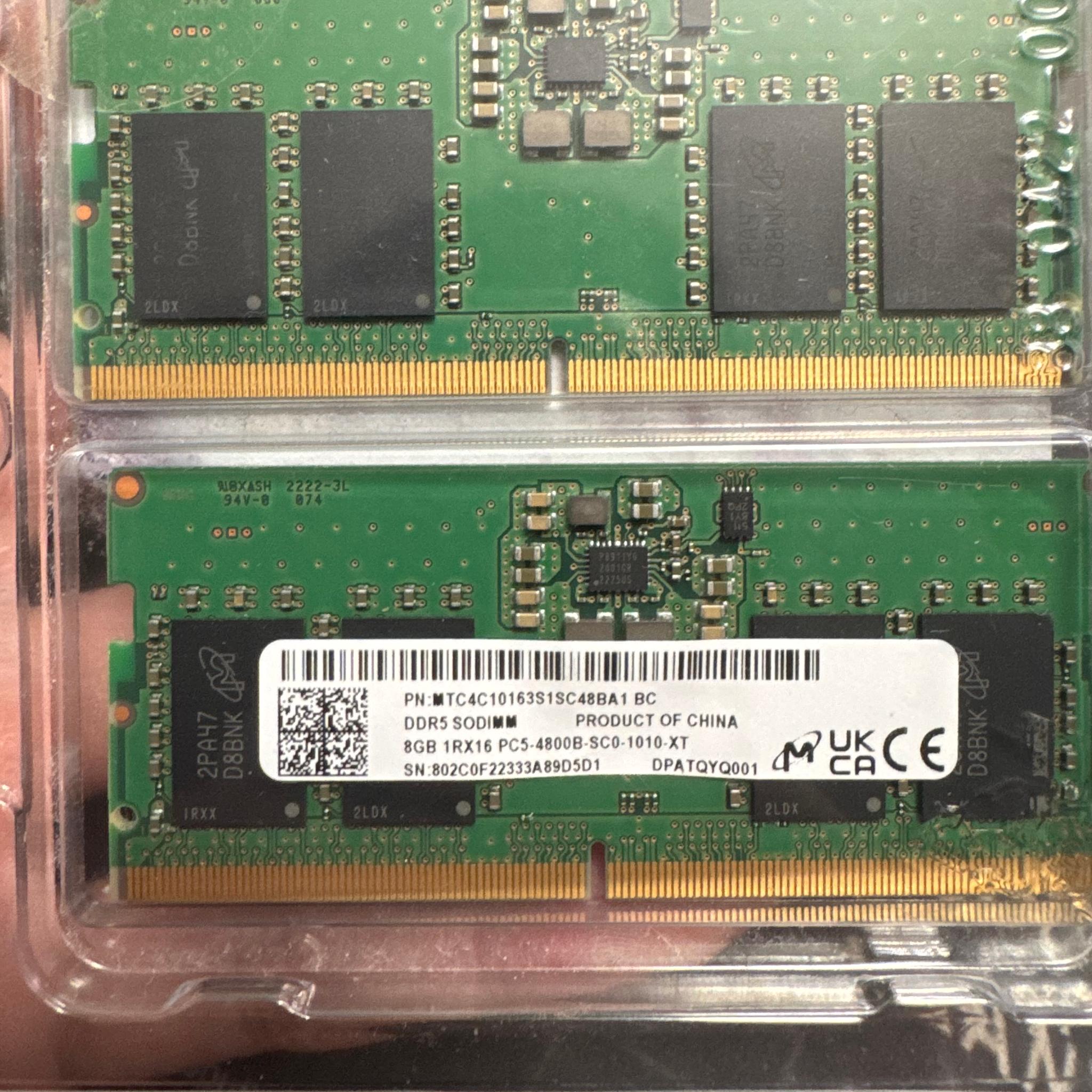 Micron 16gb DĐR5 4800mhz (2x8gb) Laptop Ram