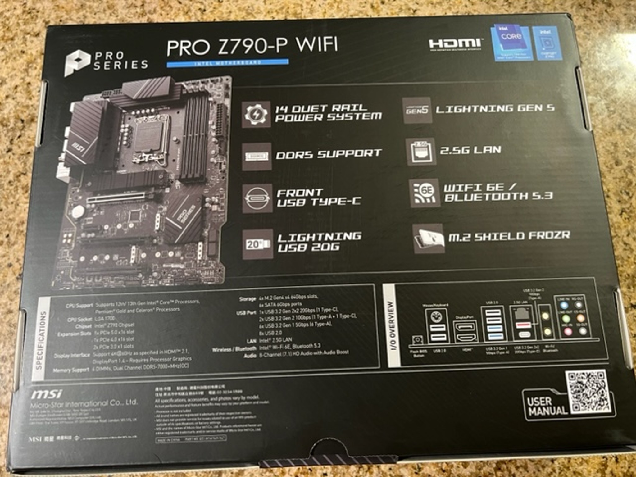 BRAND NEW MSI Z790-P Pro WiFi Intel LGA 1700 DDR5 ATX Motherboard