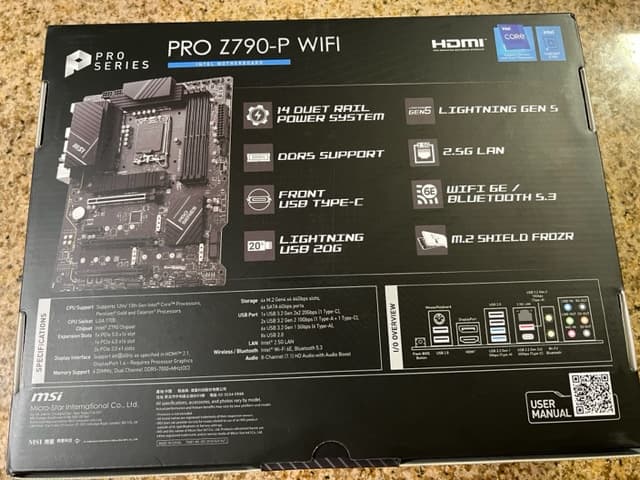 BRAND NEW MSI Z790-P Pro WiFi Intel LGA 1700 DDR5 ATX Motherboard