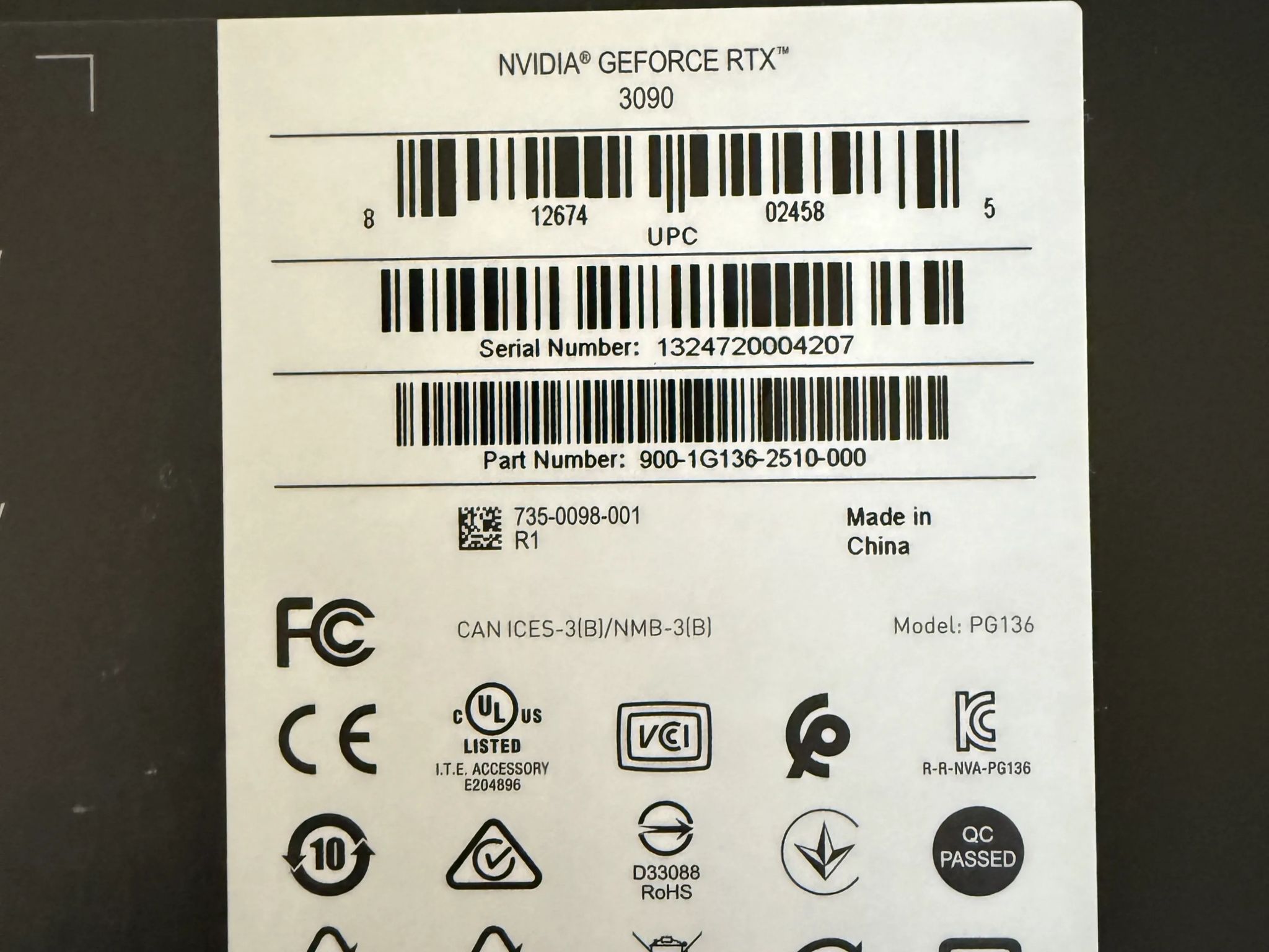 NVIDIA GeForce RTX 3090 Founders Edition 24GB GDDR6X Graphics Card