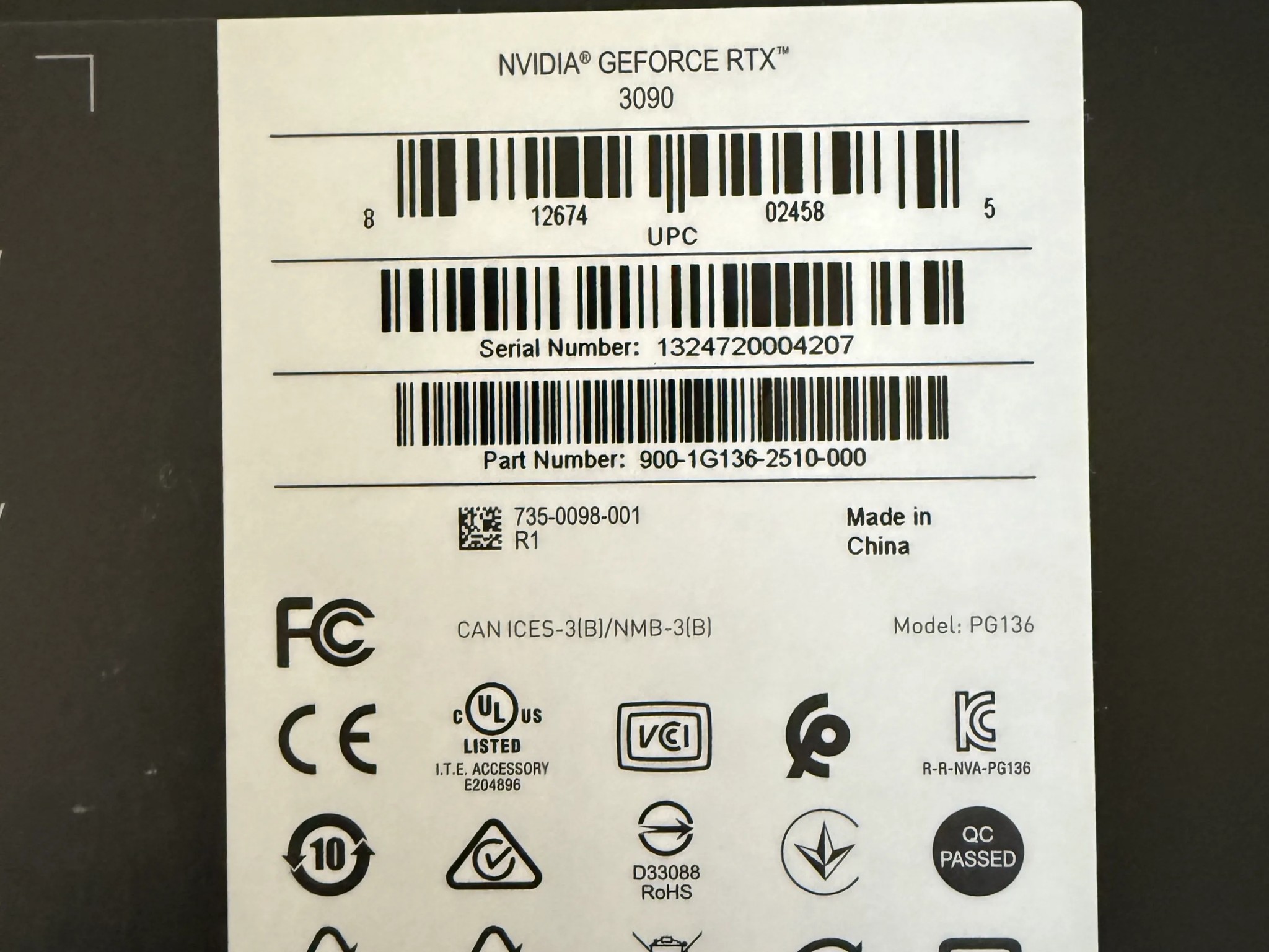 NVIDIA GeForce RTX 3090 Founders Edition 24GB GDDR6X Graphics Card