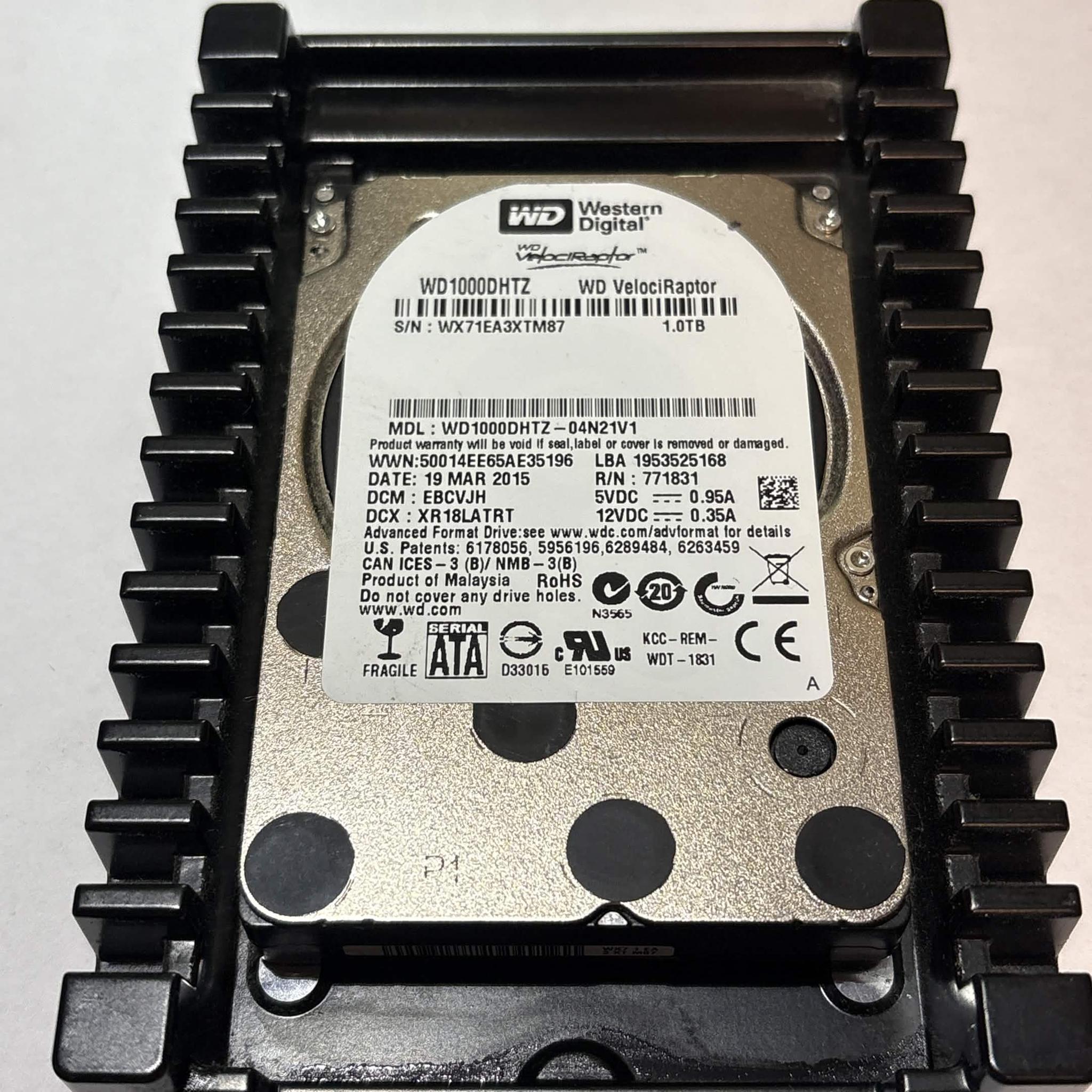WD VelociRaptor 1TB 10,000 RPM SATA HDD w/ IcePack – WD1000DHTZ – Good SMART