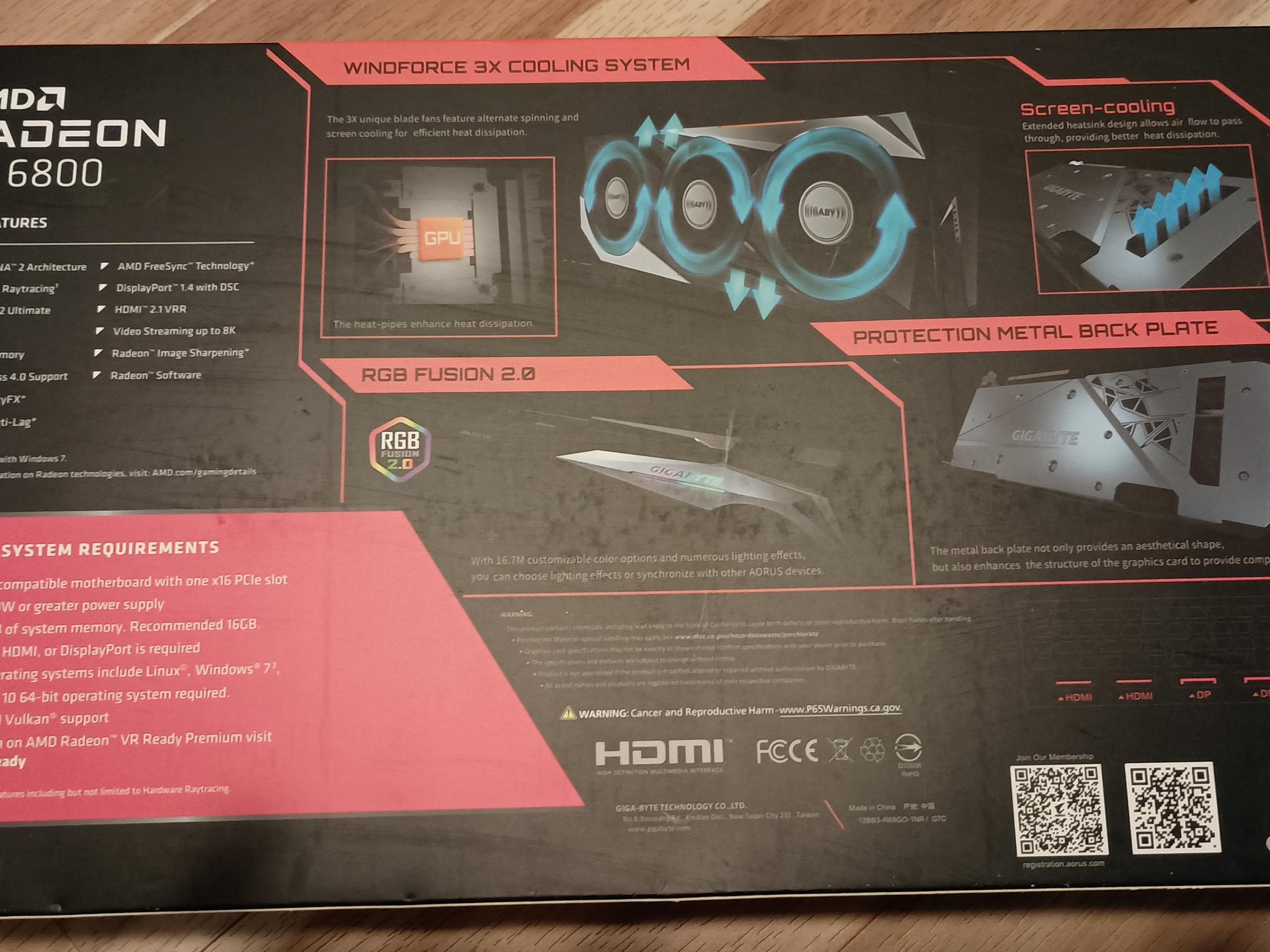 Gigabyte RX 6800 Gaming OC 16GB GPU