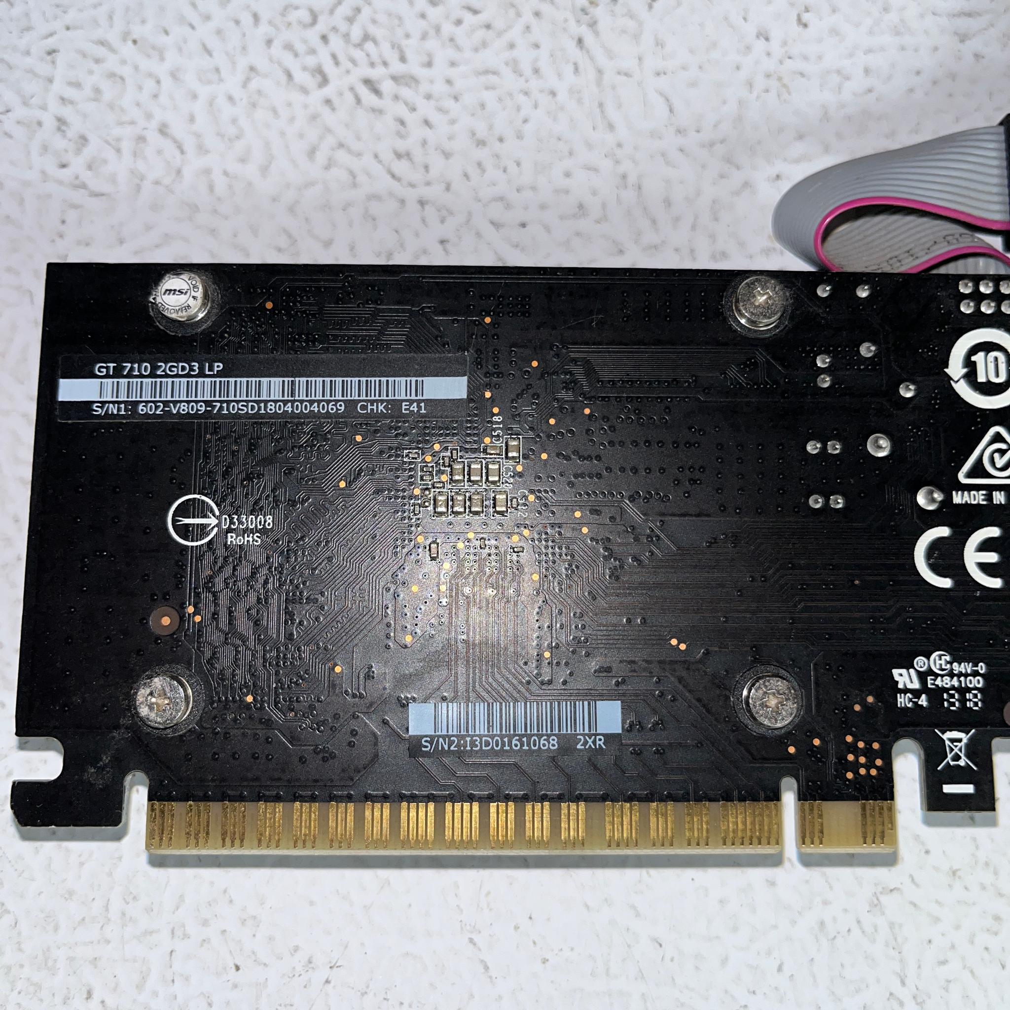 MSI GeForce GT 710 2GB DDR3 Low‑Profile Graphics Card – Tested & Working