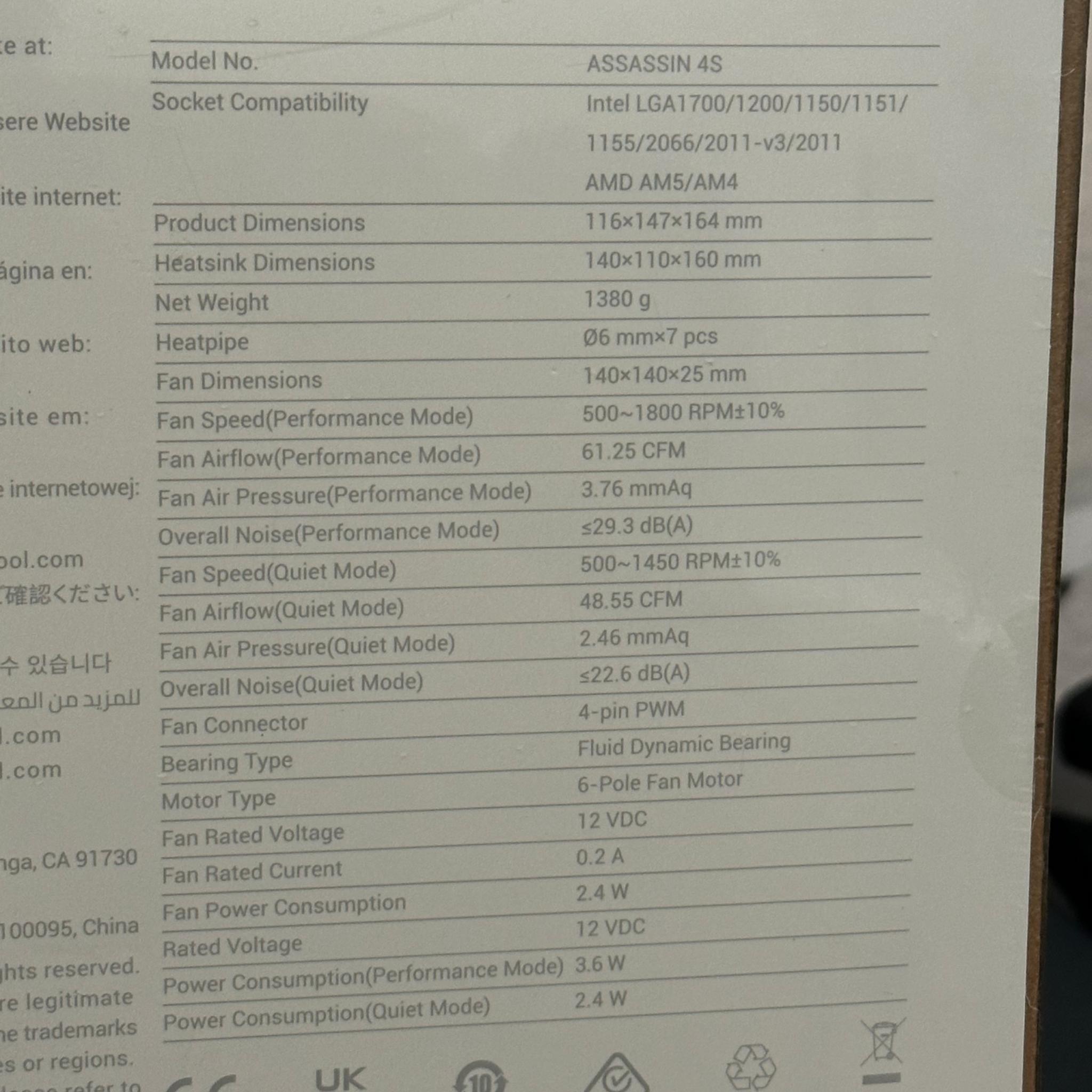DeepCool ASSASSIN 4S Minimalistic Premium CPU Air Cooler