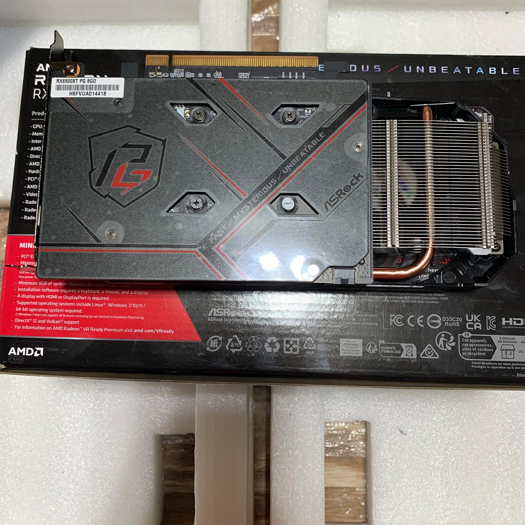 NEW 6500 XT 8GB OPEN BOX ASROCK PHANTOM GAMING