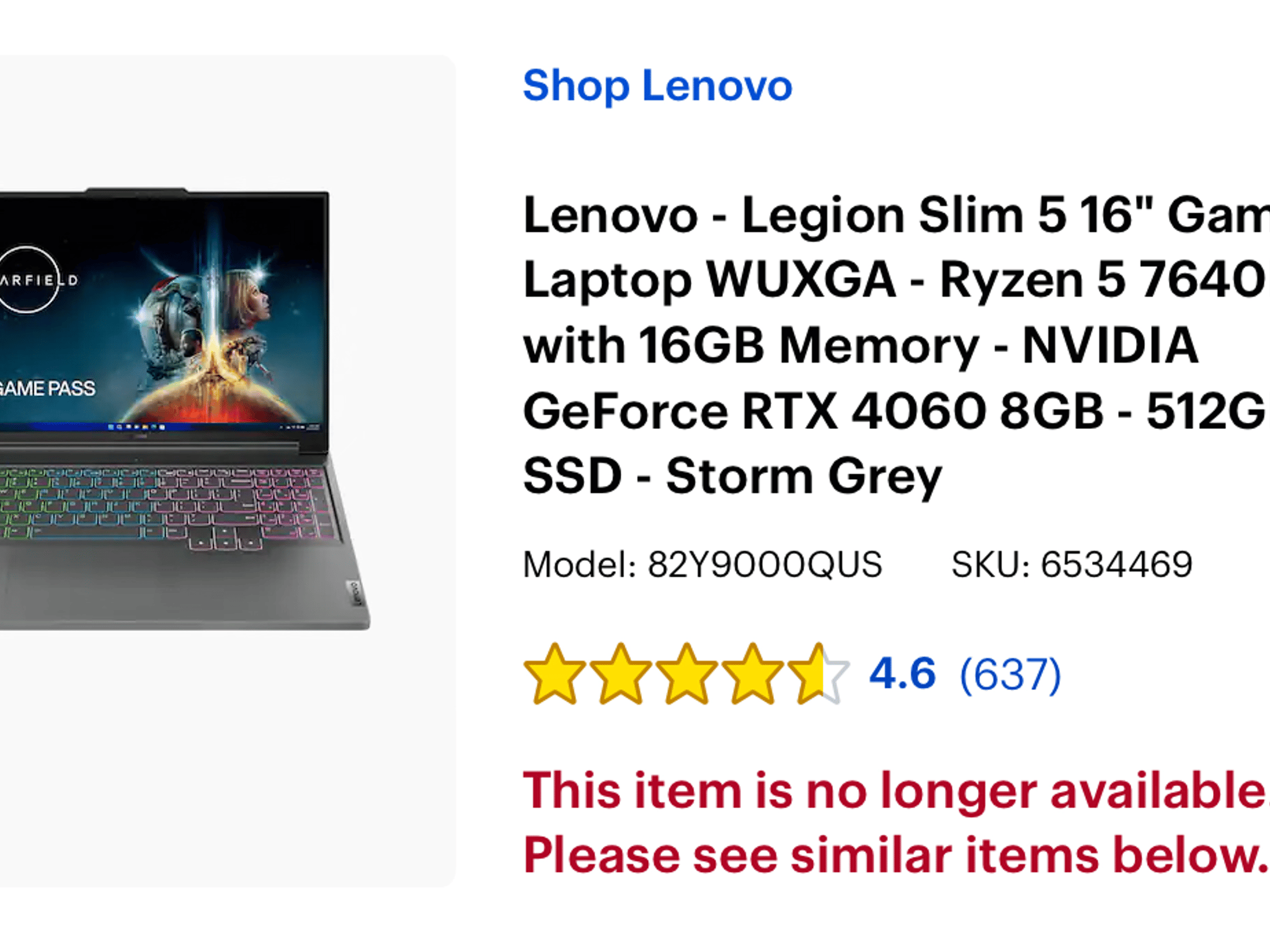 Lenovo Legion 5 Slim Laptop AMD Ryzen 5 RTX 4060 16GB DDR5 RAM 512GB SSD