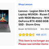 Lenovo Legion 5 Slim Laptop AMD Ryzen 5 RTX 4060 16GB DDR5 RAM 512GB SSD