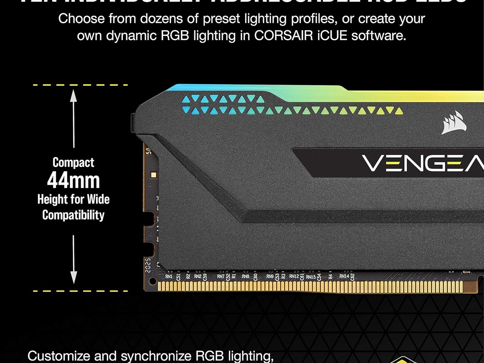 Corsair Vengeance RGB Pro SL 32GB (4 x 8GB) PC4-25600 (DDR4-3200) Memory