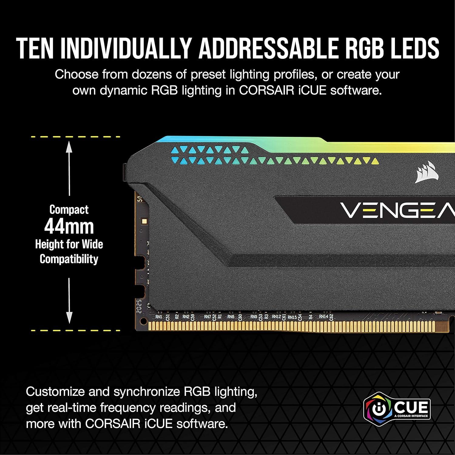 Corsair Vengeance RGB Pro SL 32GB (4 x 8GB) PC4-25600 (DDR4-3200) Memory