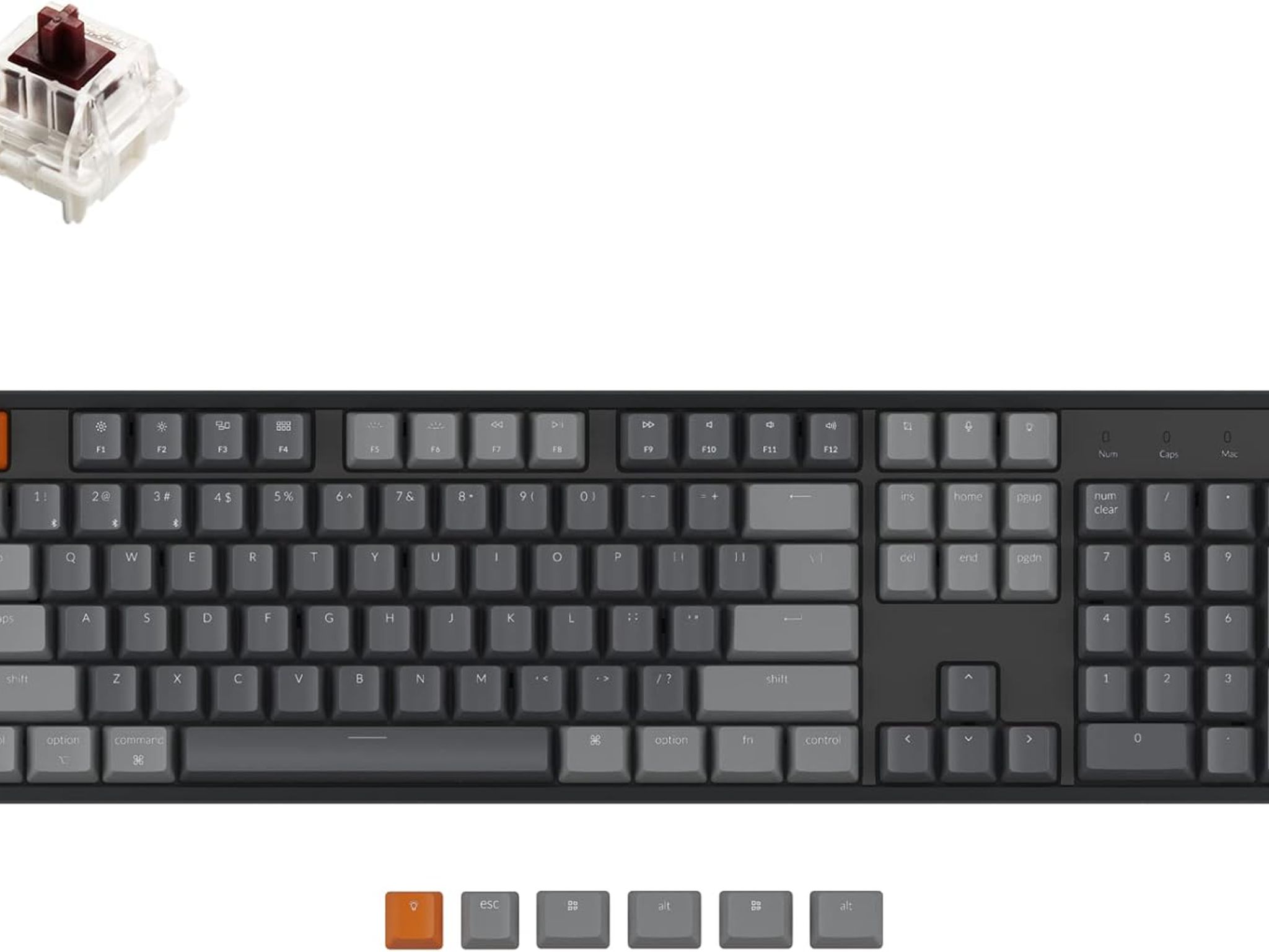 NEW! Keychron K10 RGB Full Size Layout Hot-Swappable Mechanical Keyboard - Aluminum Frame