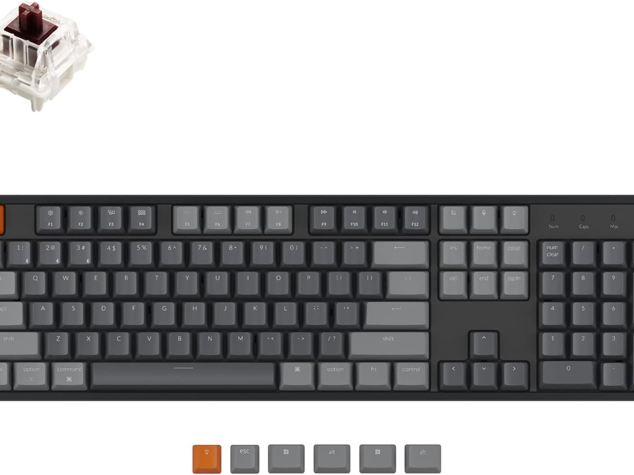 NEW! Keychron K10 RGB Full Size Layout Hot-Swappable Mechanical Keyboard - Aluminum Frame