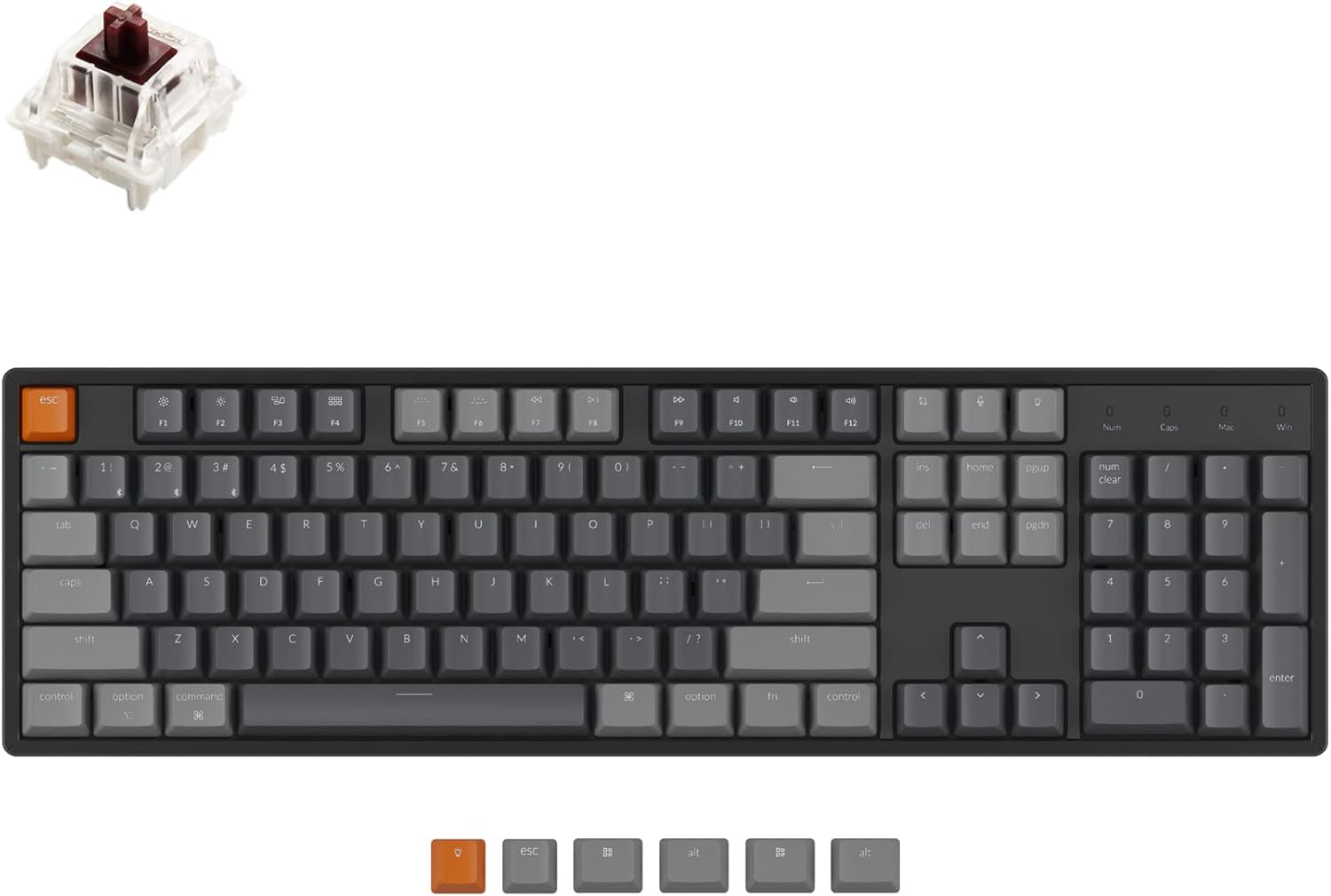 NEW! Keychron K10 RGB Full Size Layout Hot-Swappable Mechanical Keyboard - Aluminum Frame