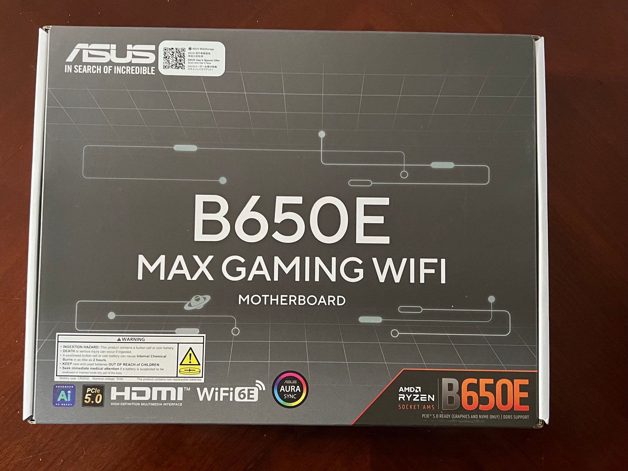 ASUS B650E MAX Gaming WiFi AMD B650 ATX Motherboard, DDR5