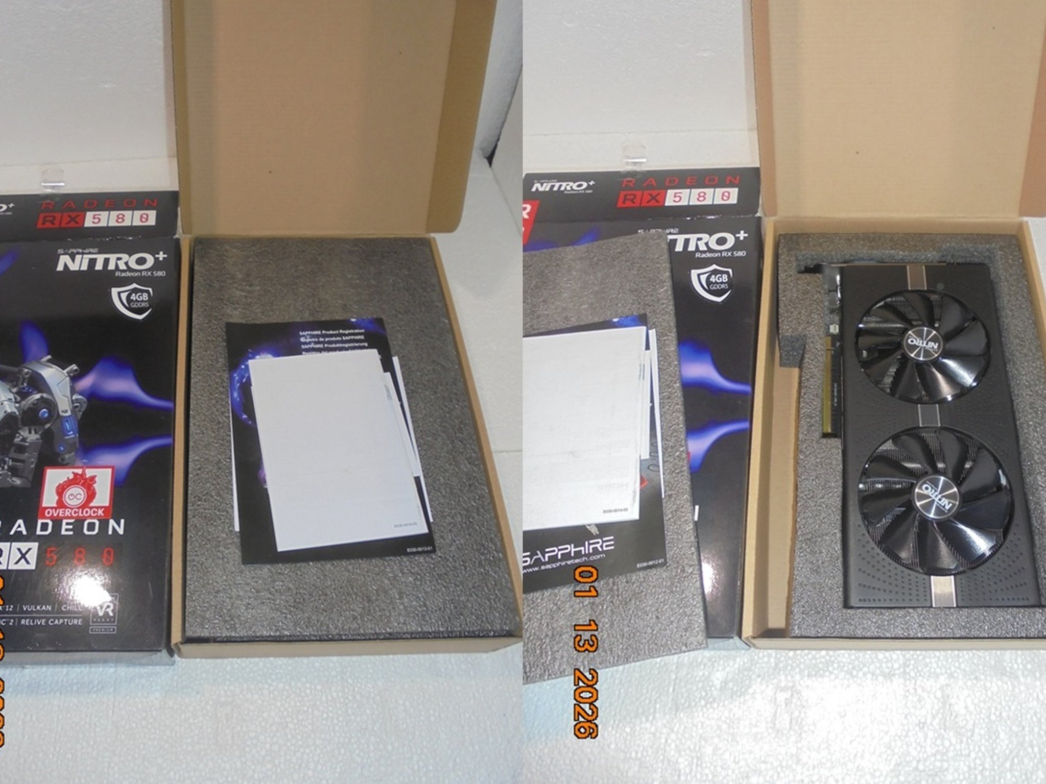 Sapphire Nitro+ RX 580 OC 4GB Dual Bios/LED/Like New Condition