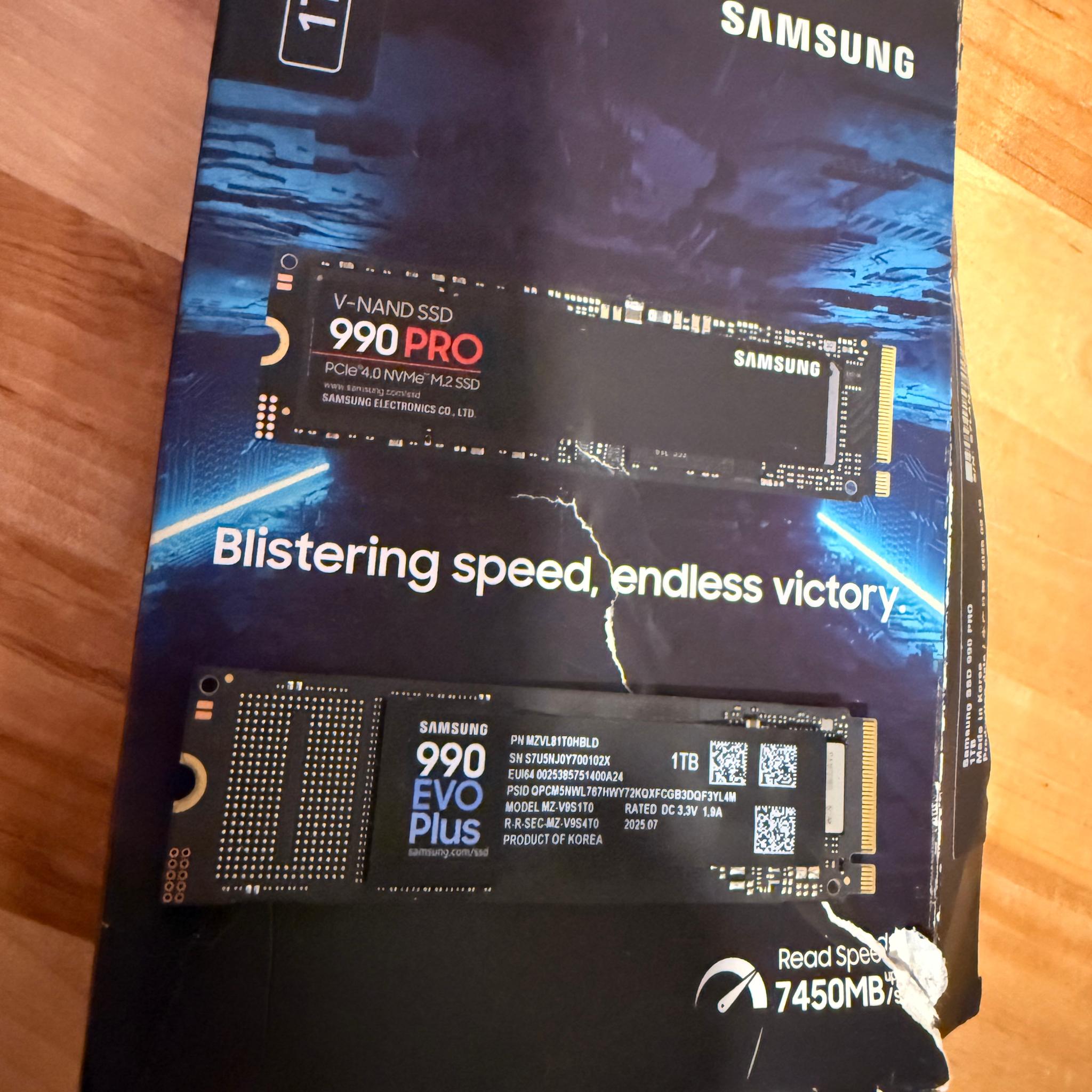 Samsung 990 EVO Plus 1TB pciE 4.0 m2 SSD