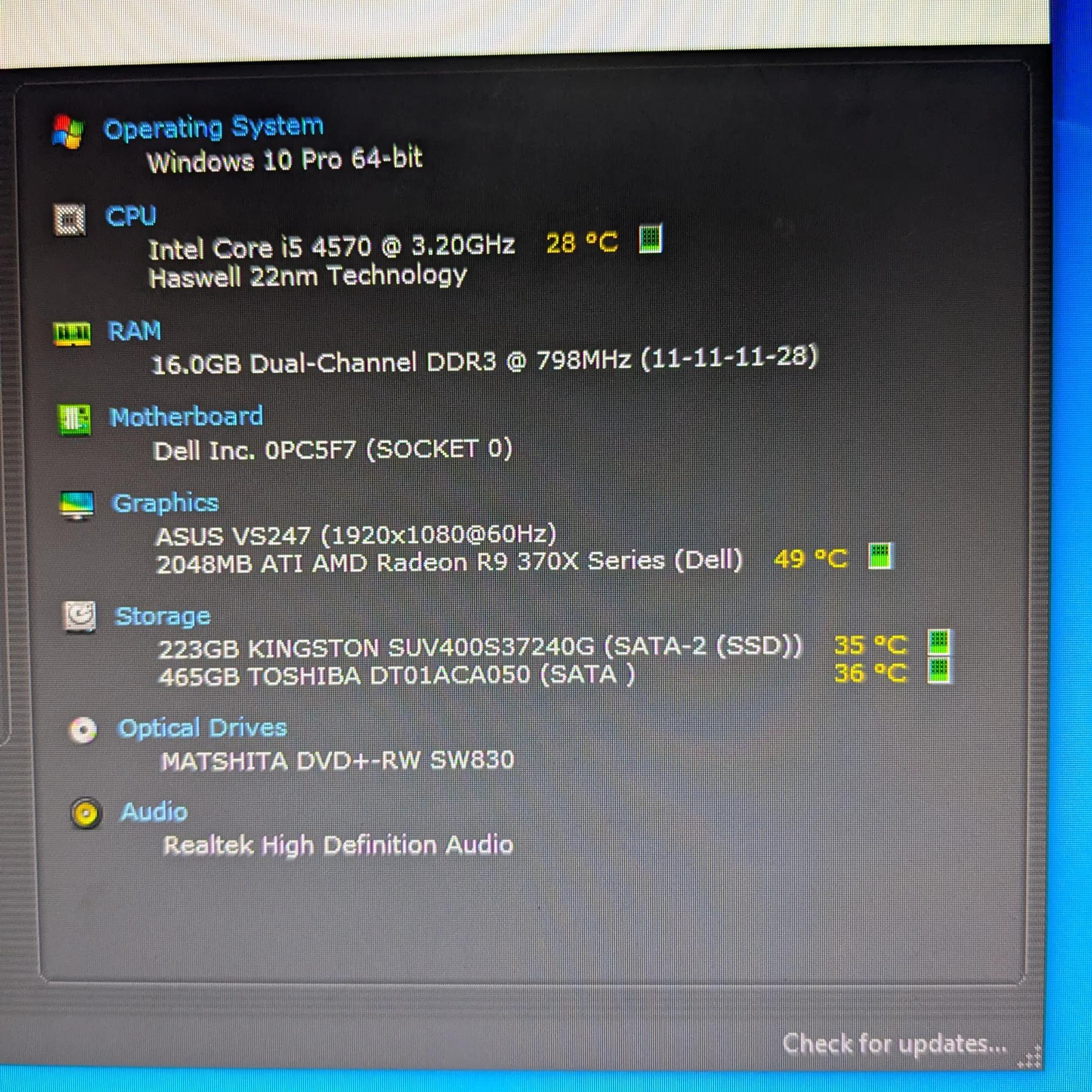 Budget Brick | 180 Day Warranty | i5-4570, AMD W5000 2GB, 16GB RAM, 240GB SSD, Win10