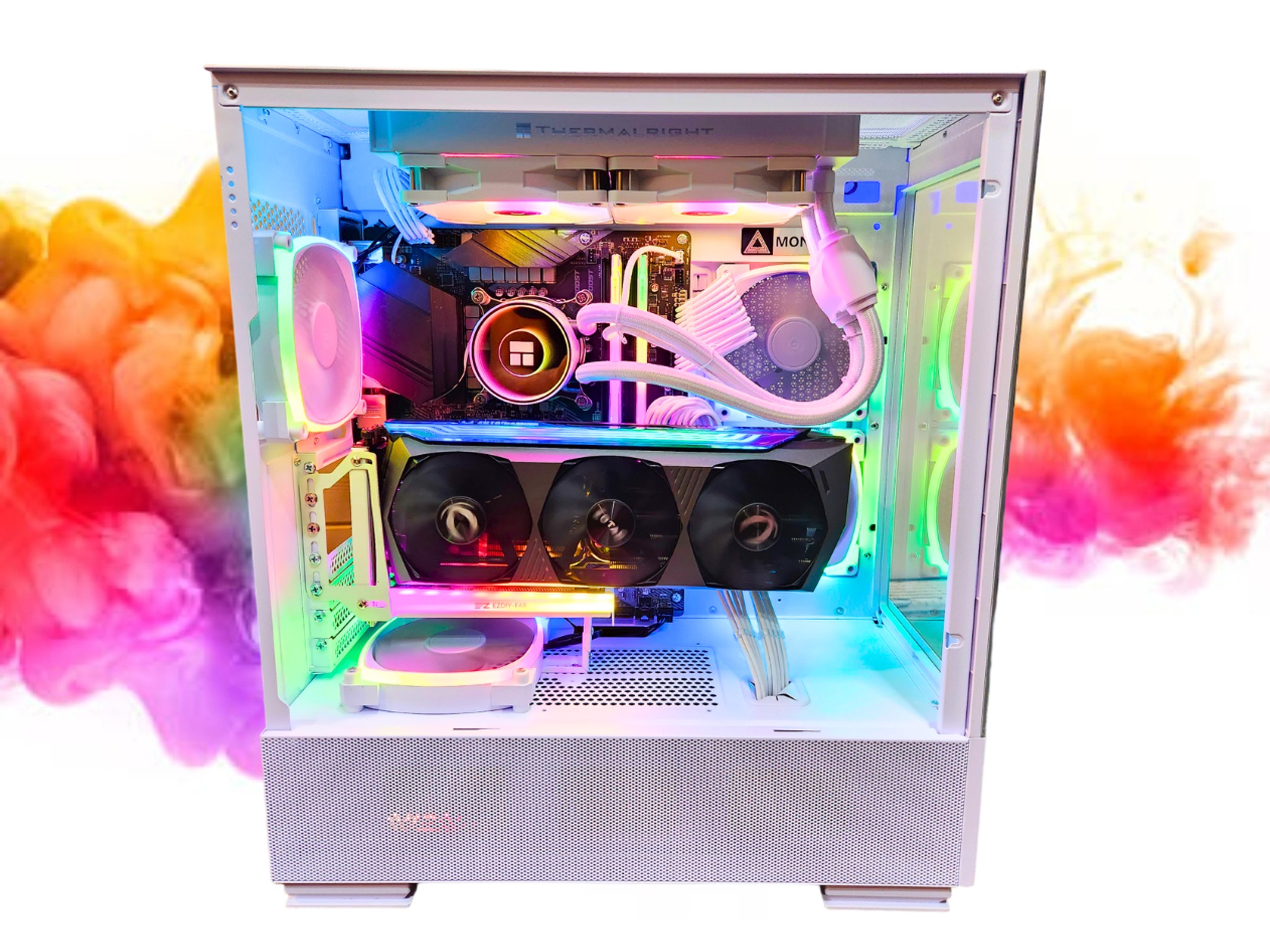 SALE: RTX 3080 + i5 11600k + 32GB RGB RAM + 2TB SSD + 6 Fans + Full RGB ( All White Gaming PC )