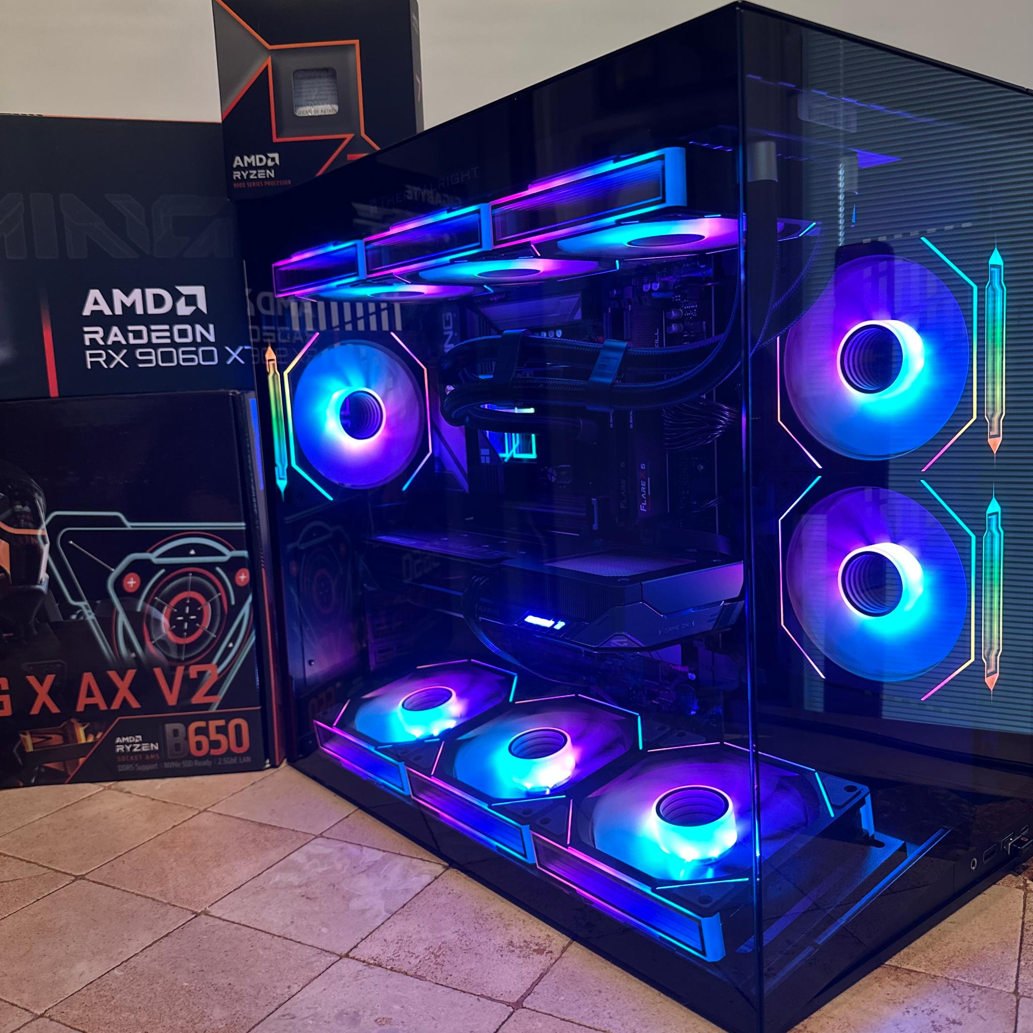 Ryzen 7 9700X / RX 9060XT 16GB - Lian Li O11 Dynamic Mini Mid-Tower Black, 1TB & 500GB M.2