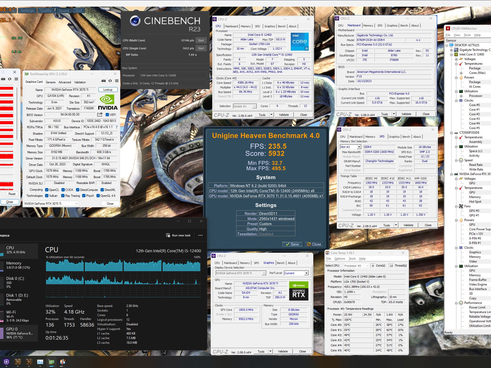 i5 12400, NVIDIA RTX 3070ti, 2TB, 32GB