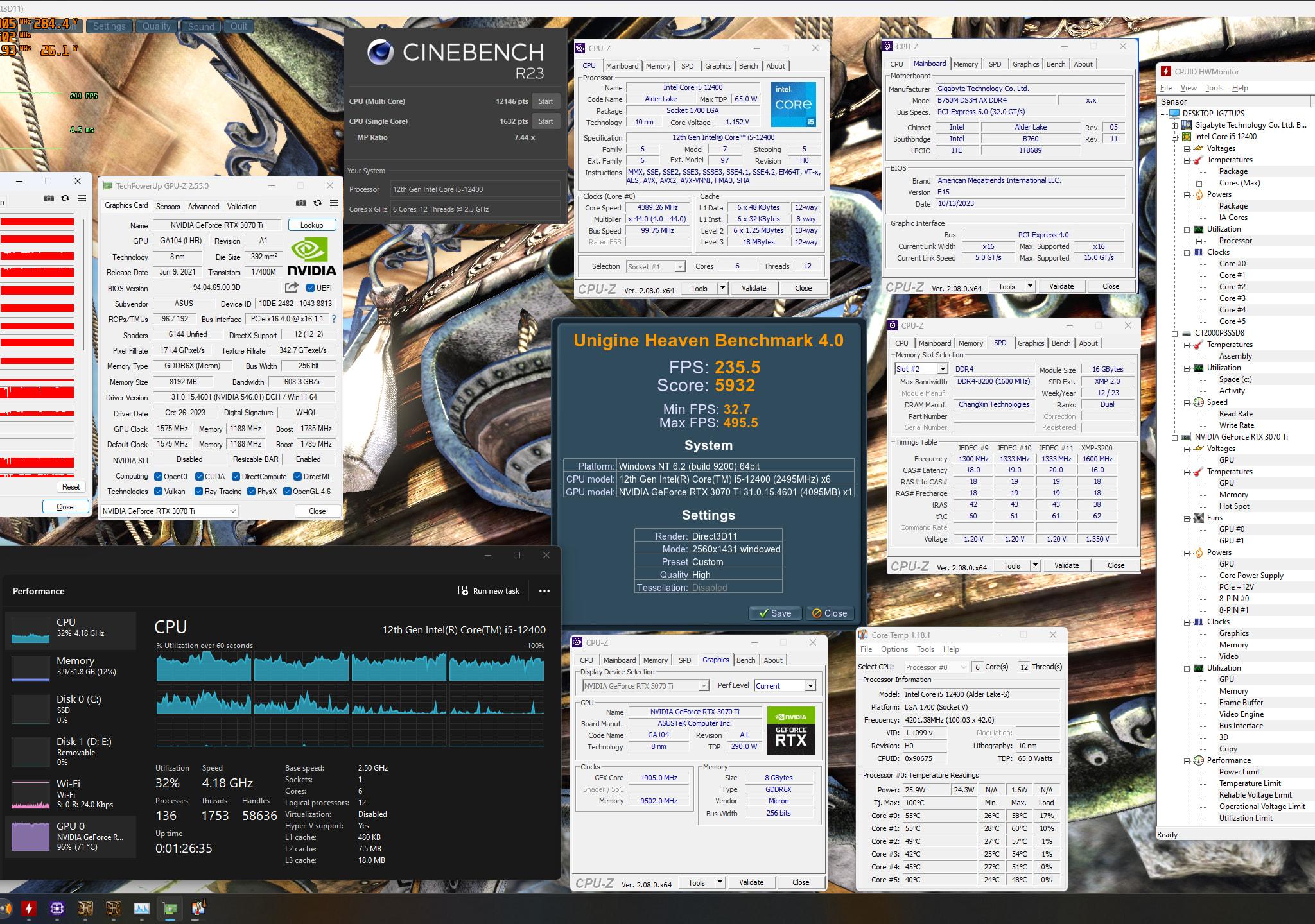 i5 12400, NVIDIA RTX 3070ti, 2TB, 32GB