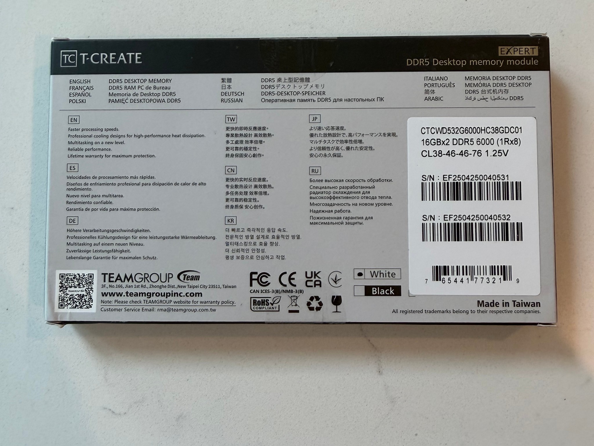 TEAMGROUP T-Create DDR5 32GB (16GBx2) 6000mhz