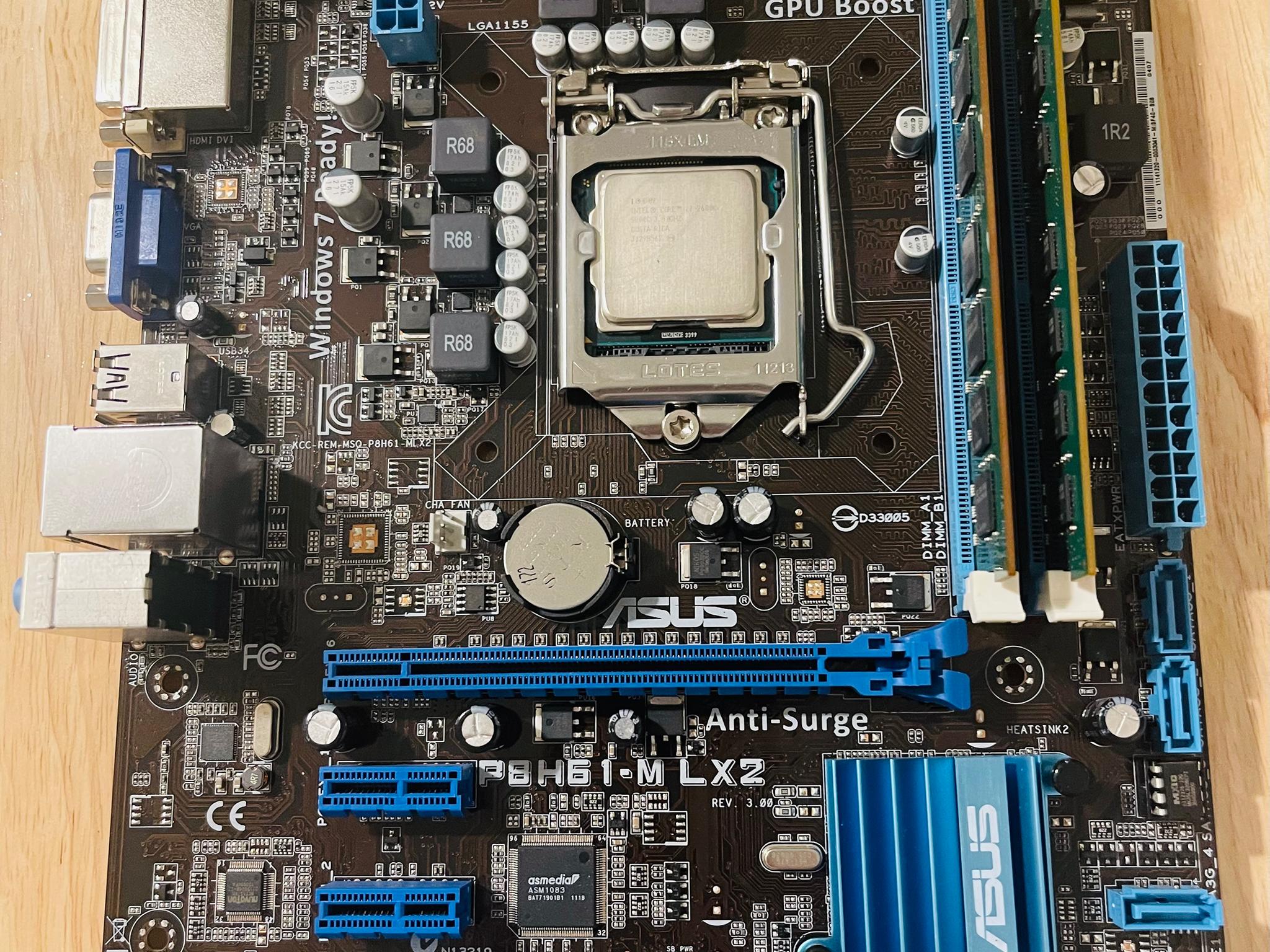 ASUS P8H61-M+i7-2600K+16GB Ram