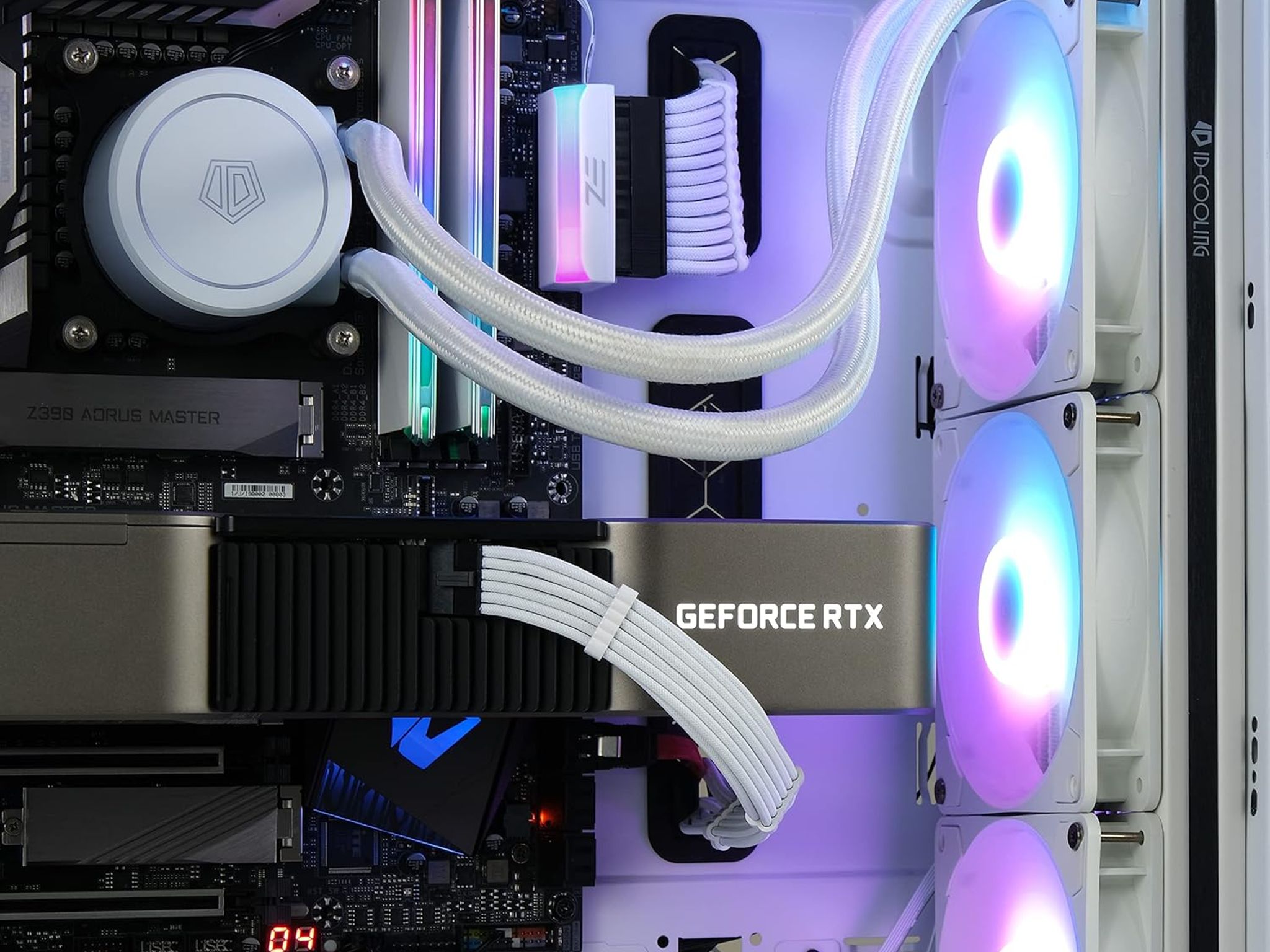 New EZDIY-FAB ATX 24-pin 90 Degree Power Connector Adapter 5V 3 Pin ARGB for Motherboard White