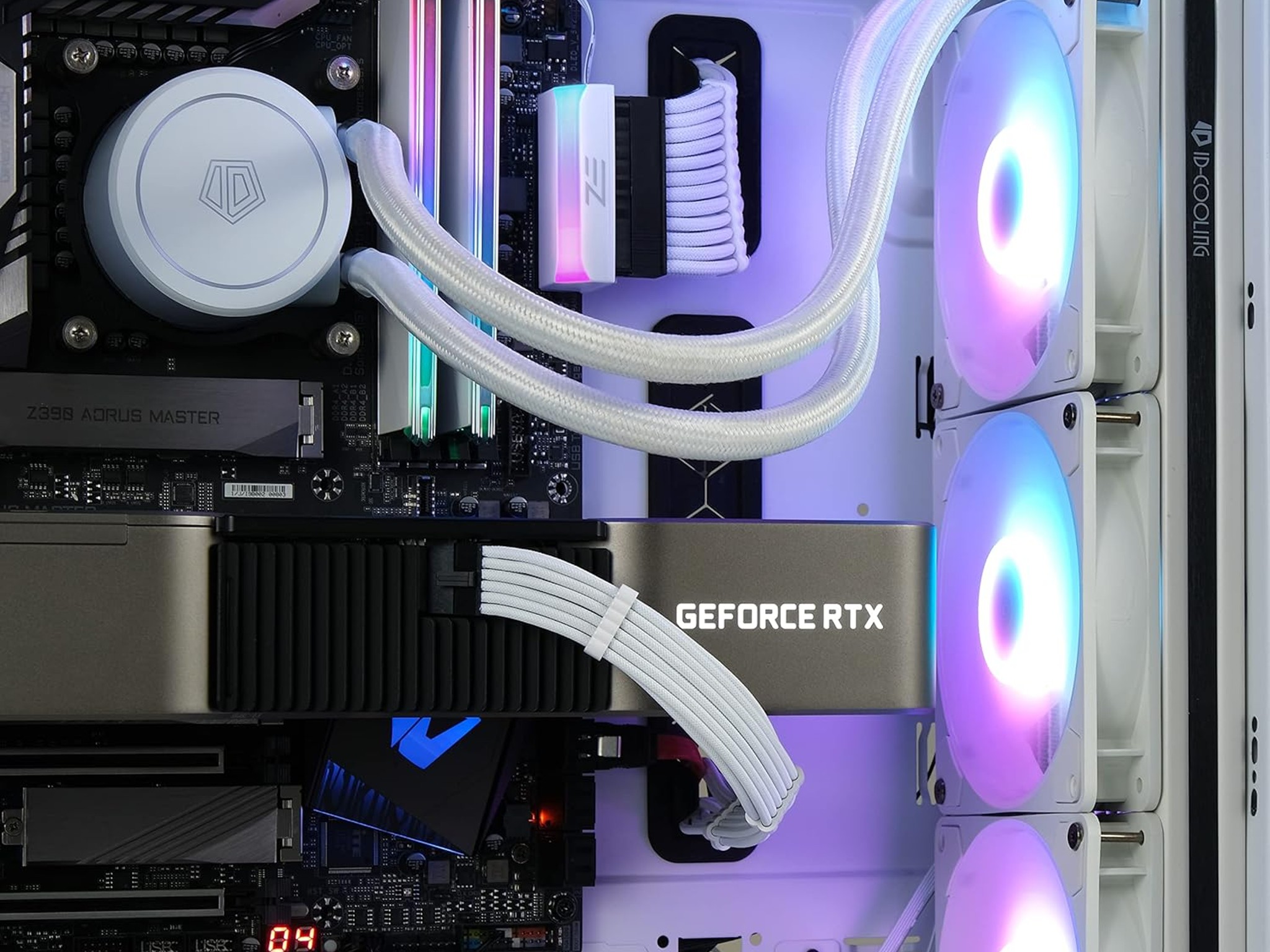 New EZDIY-FAB ATX 24-pin 90 Degree Power Connector Adapter 5V 3 Pin ARGB for Motherboard White