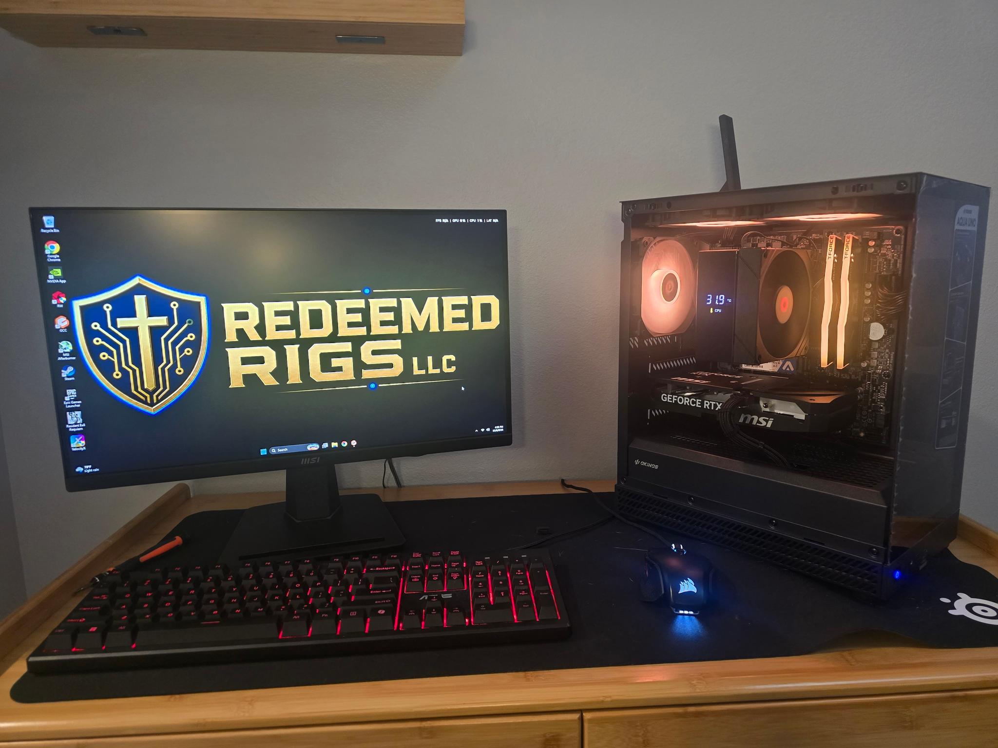 Custom Gaming PC Build AM4 "Blackout" 5060 Ti (8gb)