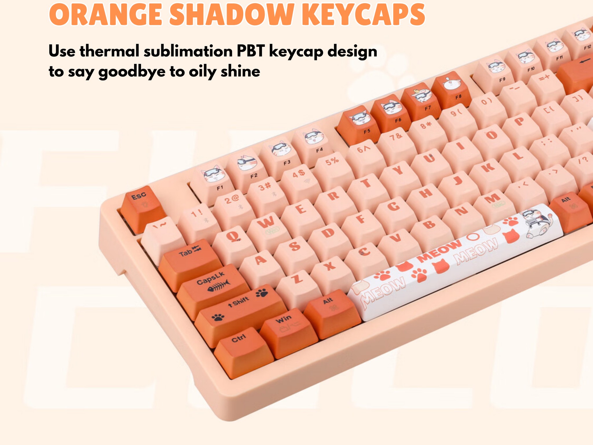 Colorful Gameow Mechanical Gaming Keyboard, Thermal Sublimation PBT Key Cap With Vibrant Cute Design