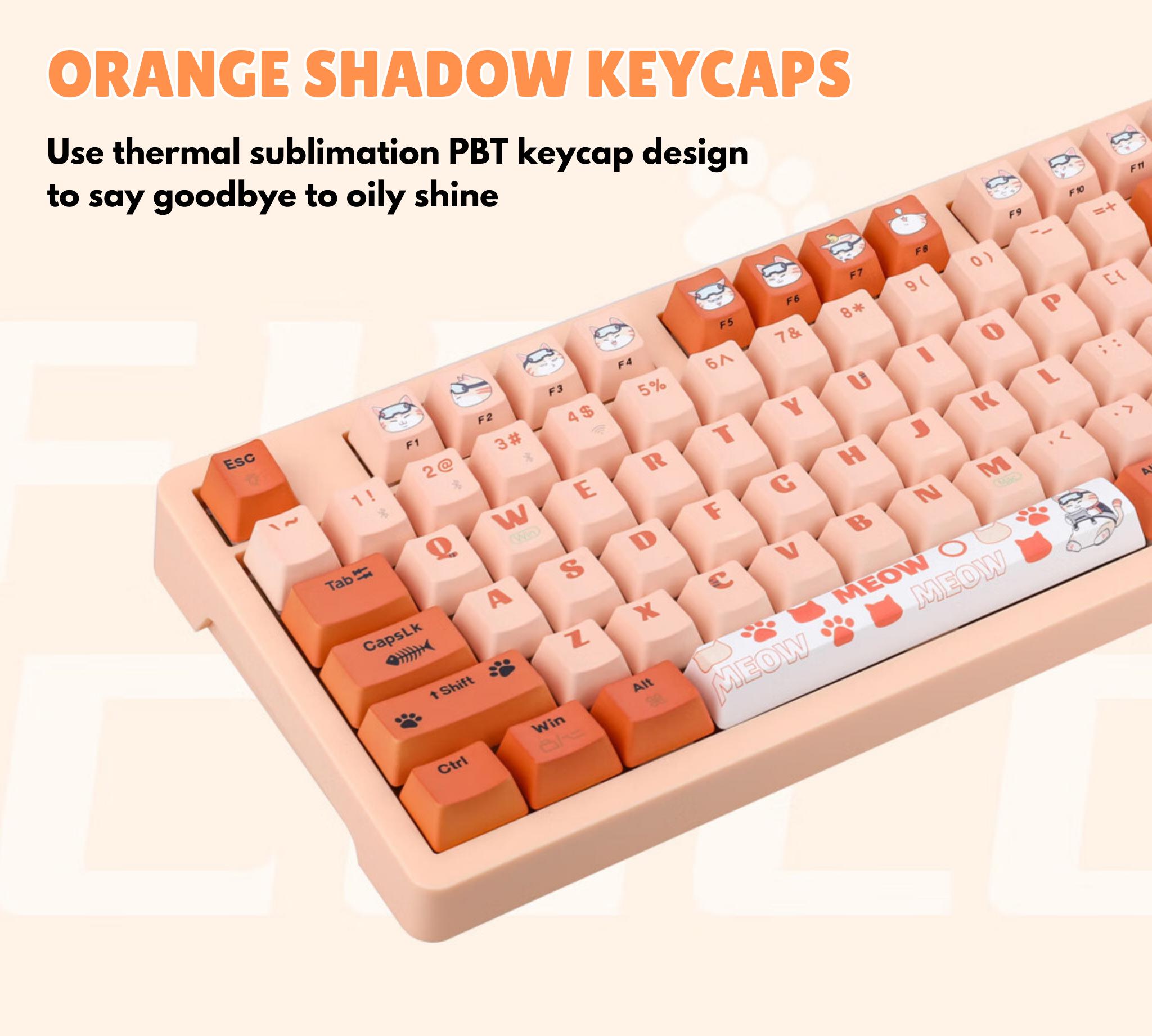 Colorful Gameow Mechanical Gaming Keyboard, Thermal Sublimation PBT Key Cap With Vibrant Cute Design