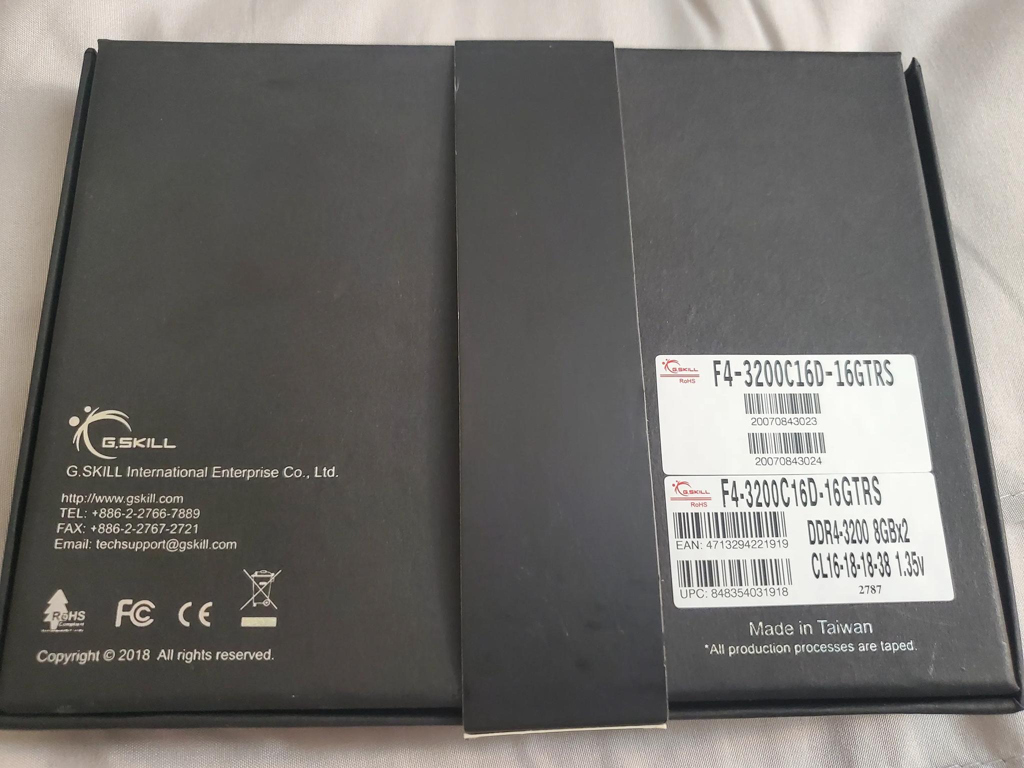 2 x 8gb G.Skill Trident Z Royal 3200mhz Cl16