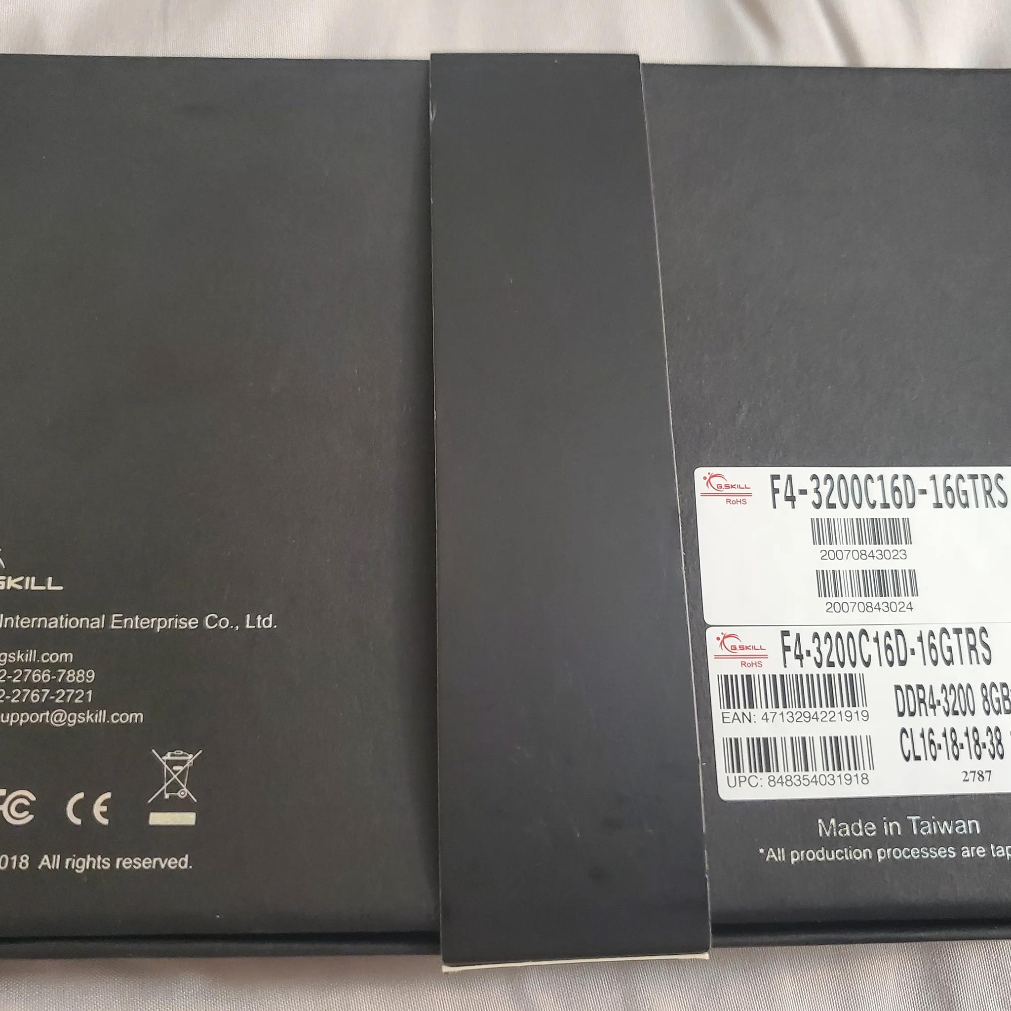 2 x 8gb G.Skill Trident Z Royal 3200mhz Cl16