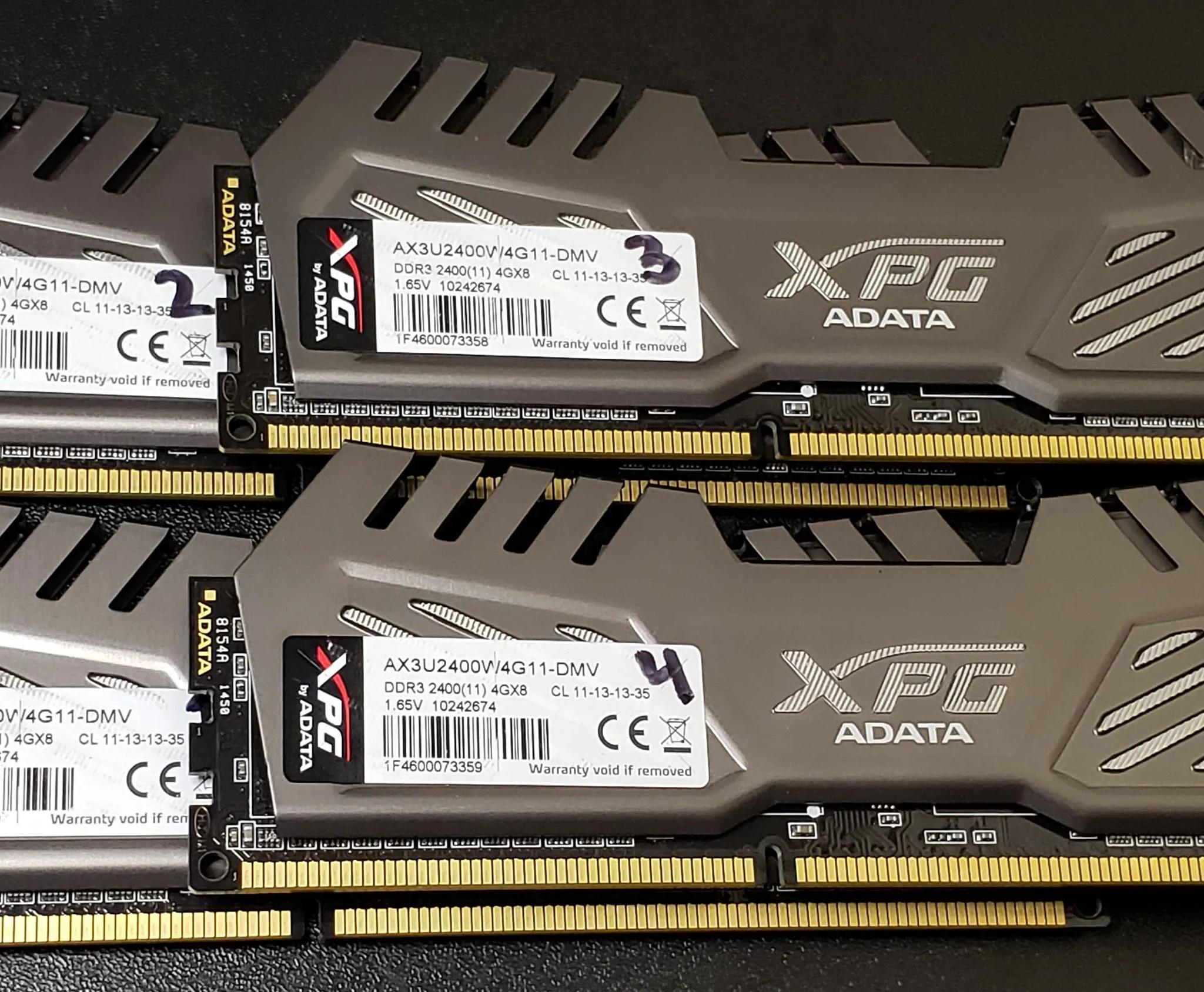 ADATA XPG DDR3 4x4GB 2400MT/s Memory