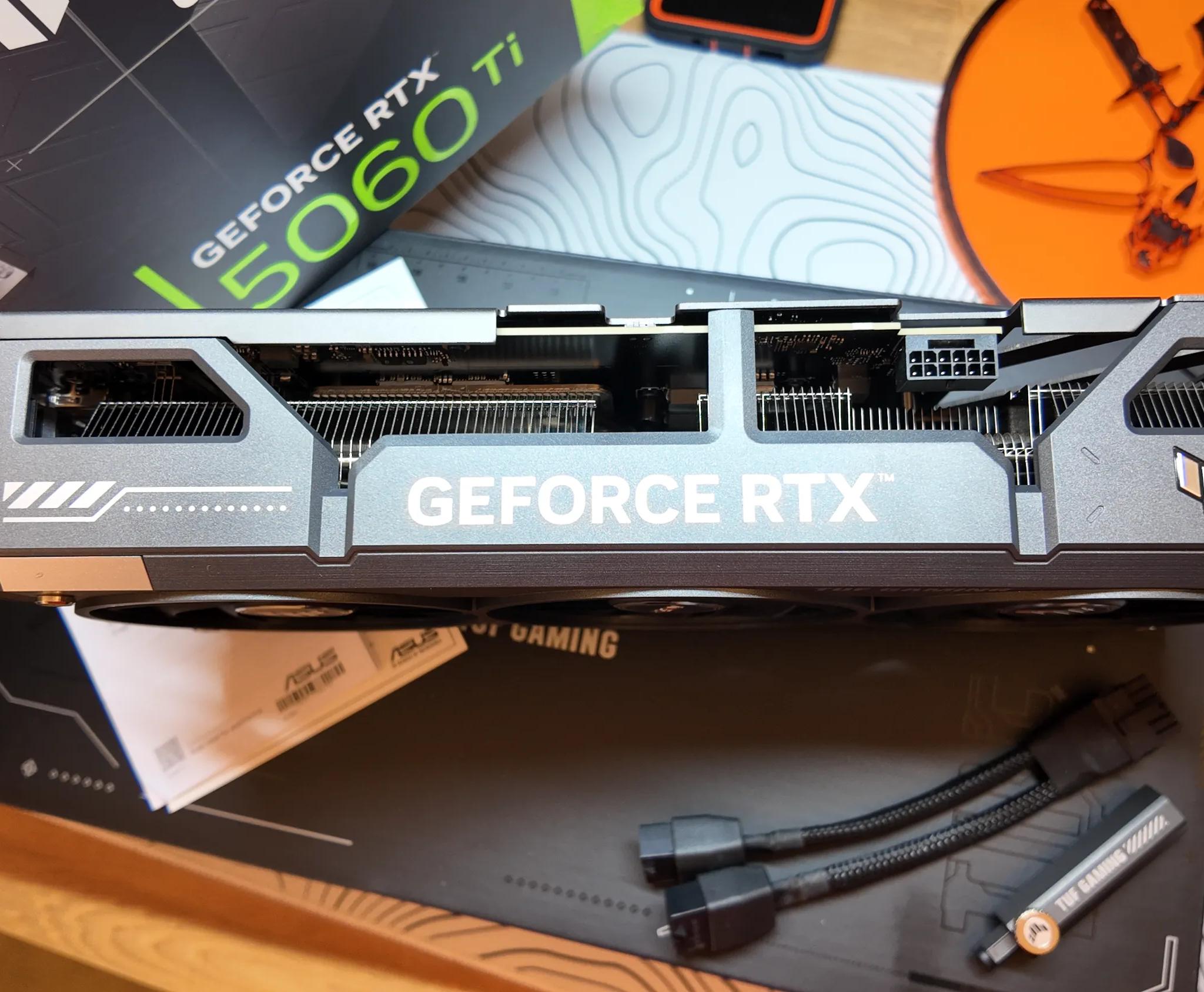 ASUS NVIDIA GeForce RTX 5060 Ti TUF Overclocked Triple Fan 16GB GDDR7 PCIe 5.0 Graphics Card