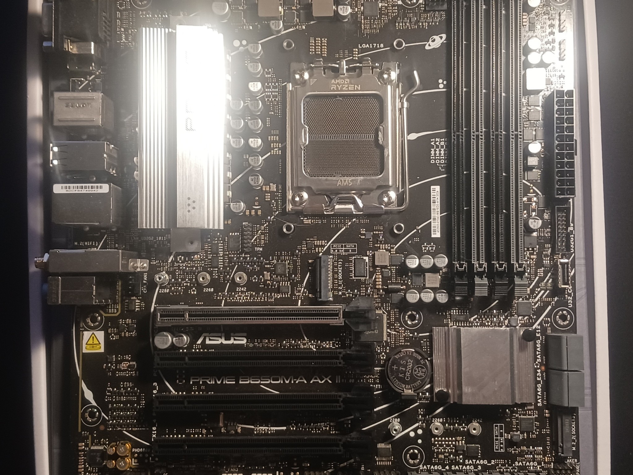 (READ DESC.)ASUS PRIME B650M-A AX II AM5 WIFI Motherboard POSTS BUT HAS DIMM/FRONT USB HEADER ISSUES
