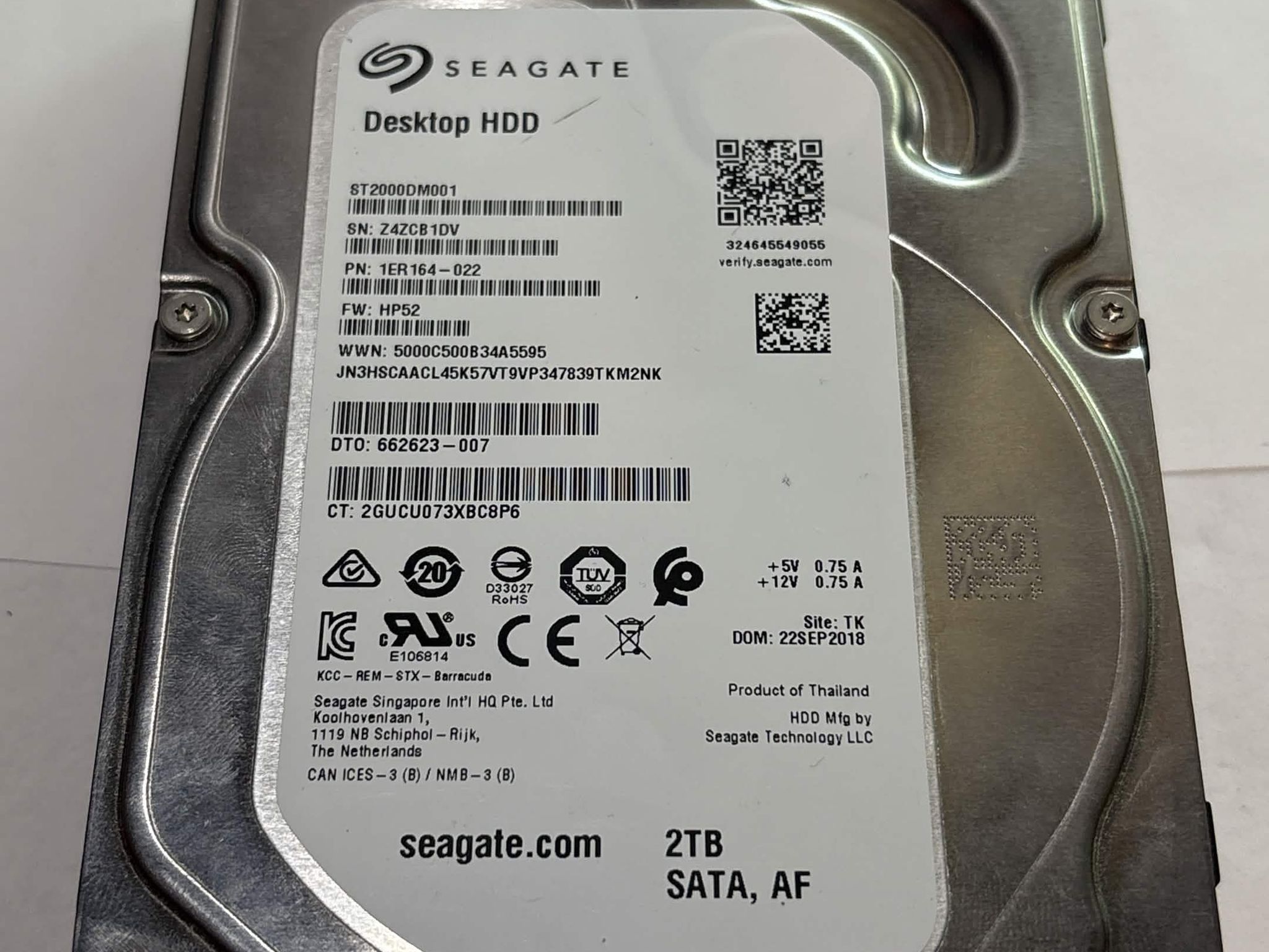 Seagate 2TB 3.5” SATA HDD Desktop Hard Drive (NM)