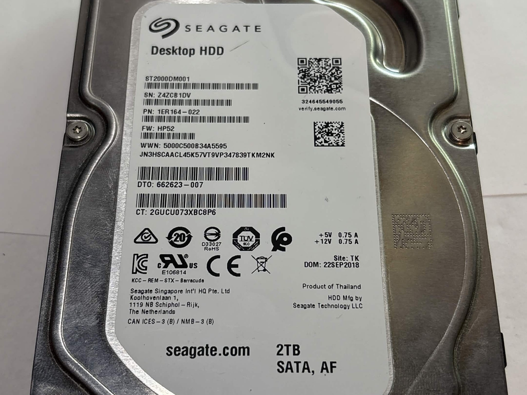 Seagate 2TB 3.5” SATA HDD Desktop Hard Drive (NM)