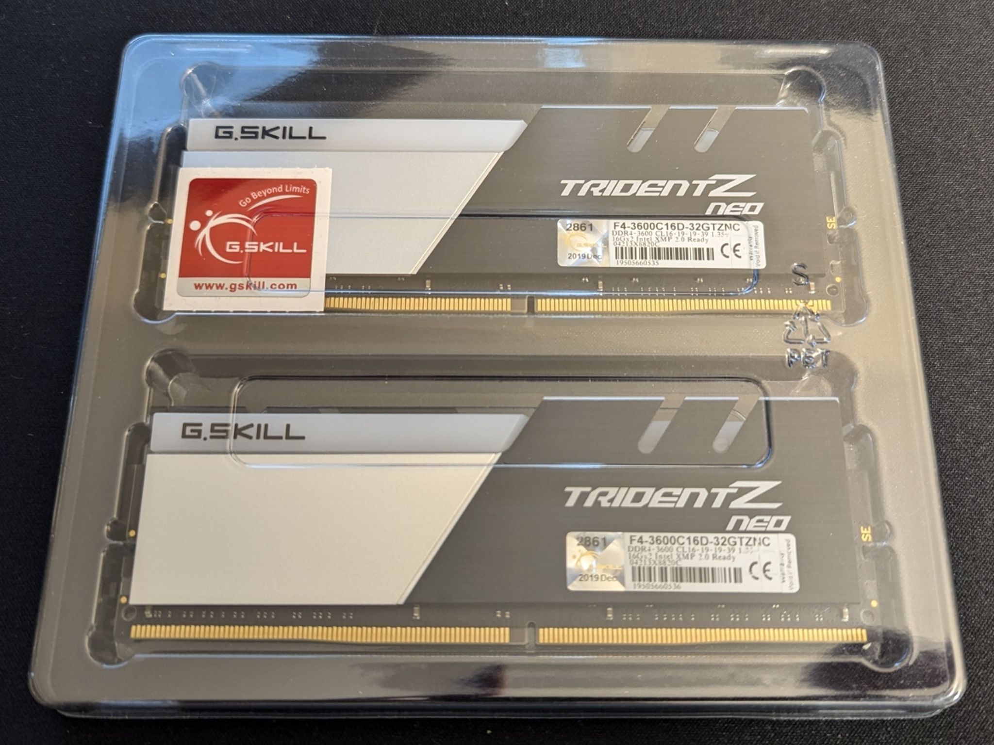 G.Skill TridentZ Neo 32GB(2x16GB)DDR4-3600 C16 Dual Channel Memory Kit - F4-3600C16D-32GTZNC